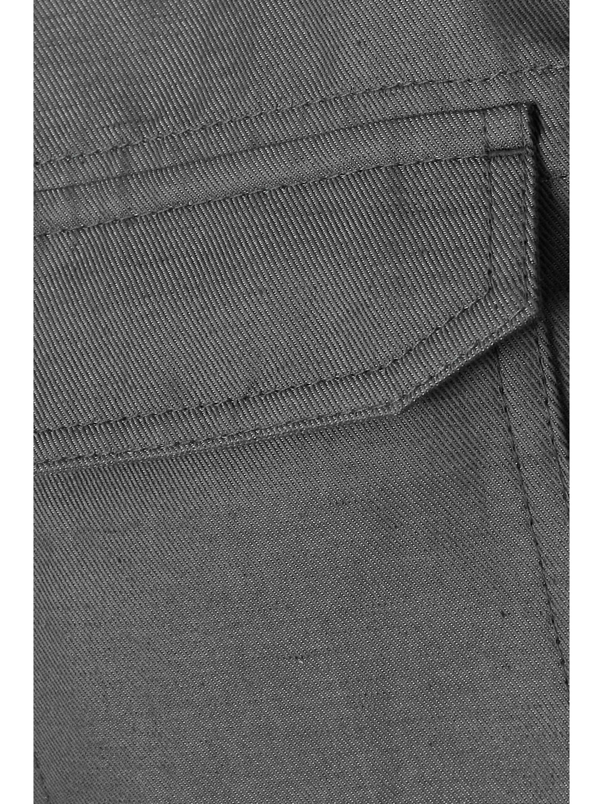 BRIONI Sahariana 配腰带棉麻真丝混纺华达呢衬衫外套