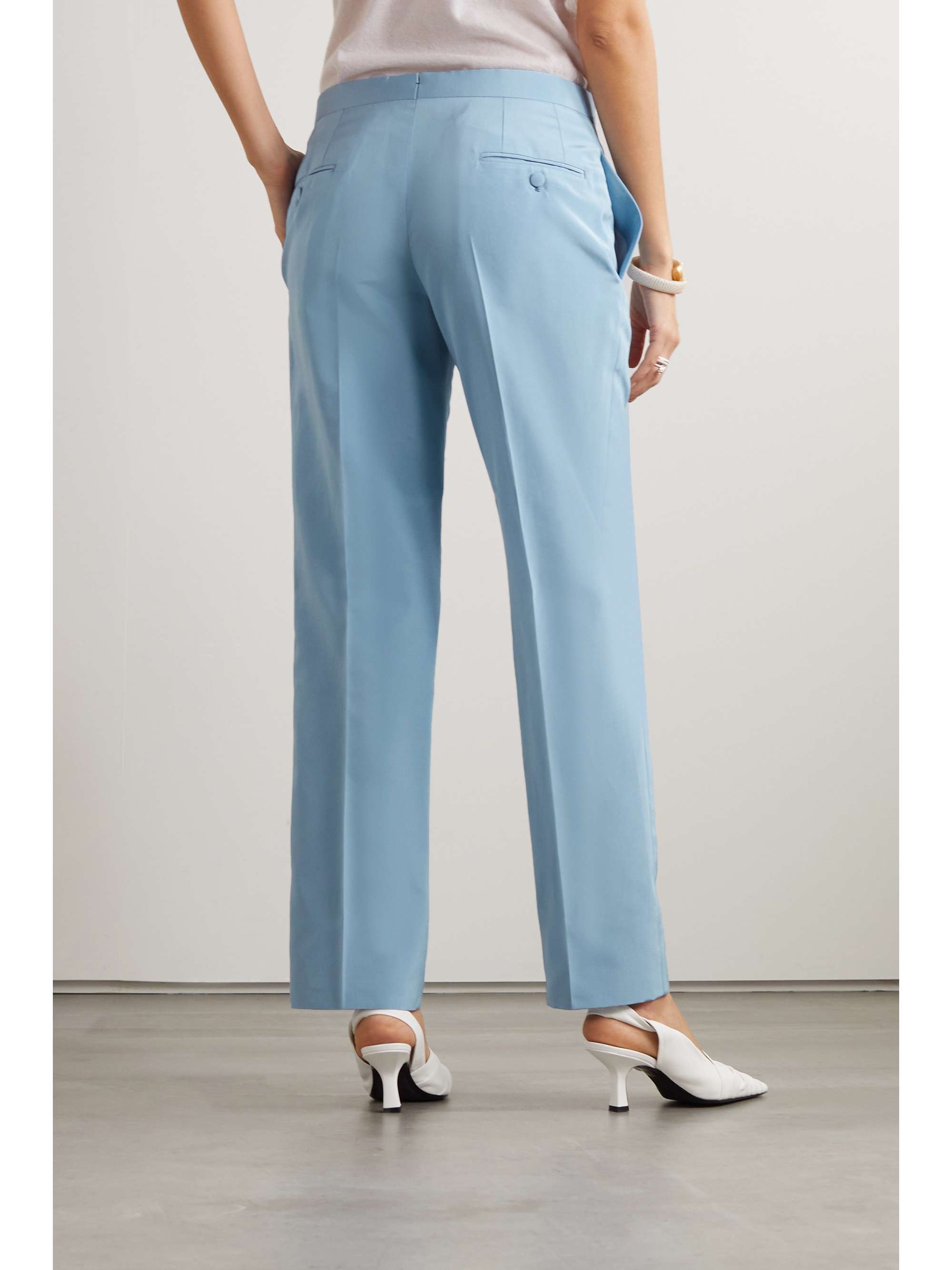 BRIONI Silk and cotton-blend straight-leg pants