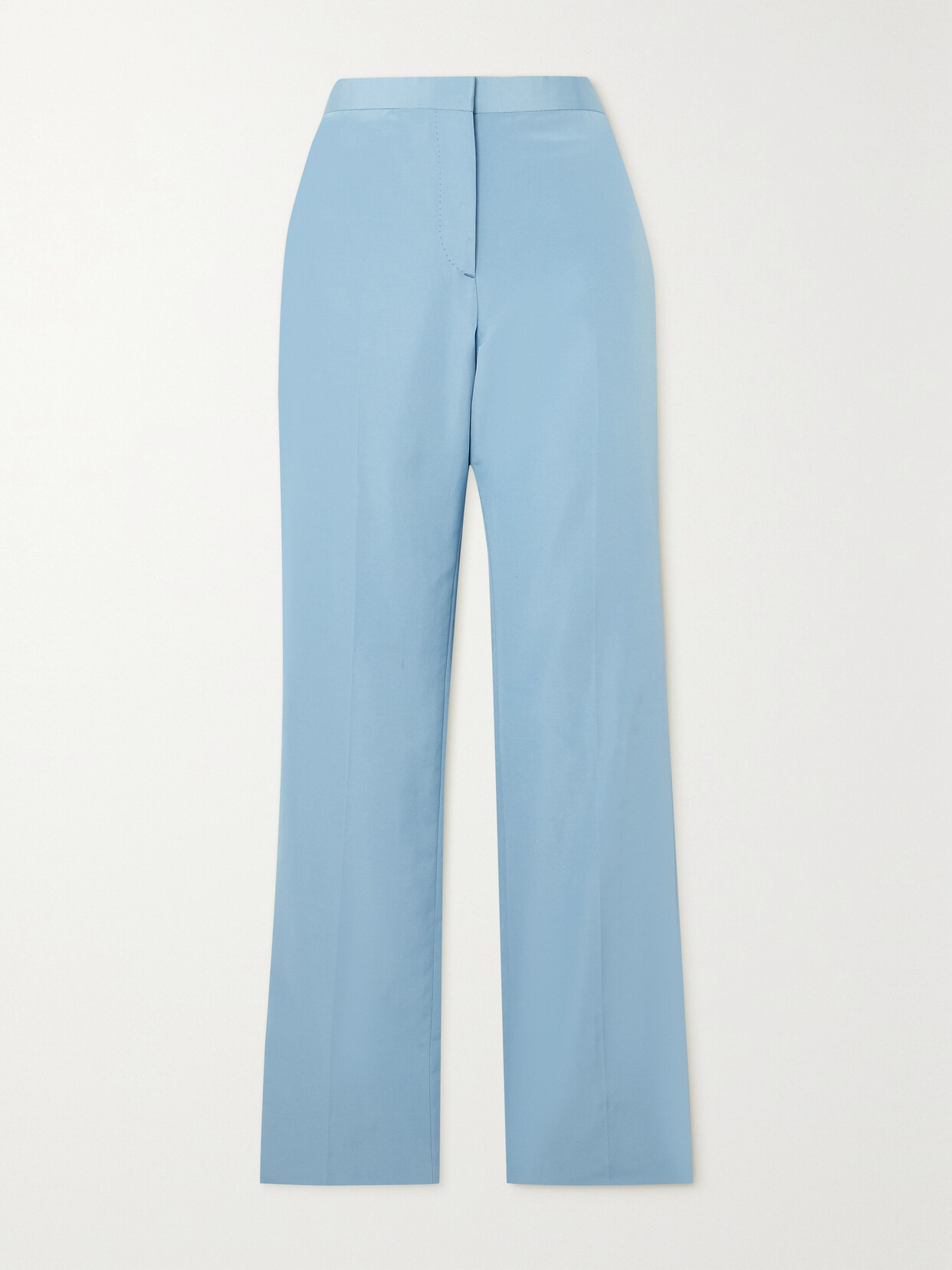 Brioni - Silk And Cotton-blend Straight-leg Pants - Blue