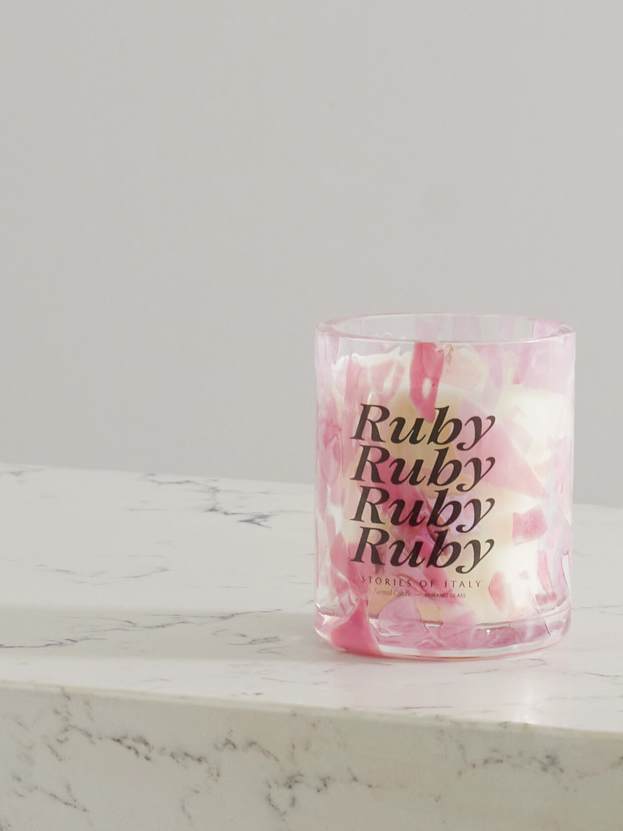 STORIES OF ITALY - Watercolor Ruby Scented Candle, 700g - Pink