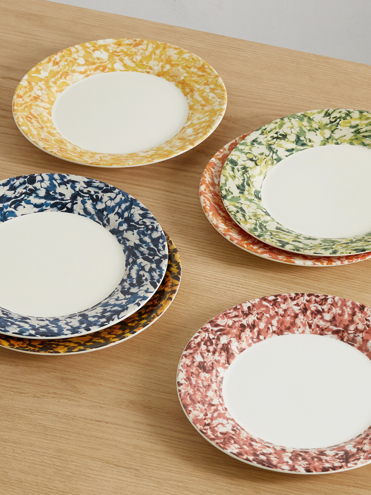 STORIES OF ITALY - Macchia Su Macchia Set Of Six Ceramic Plates - White