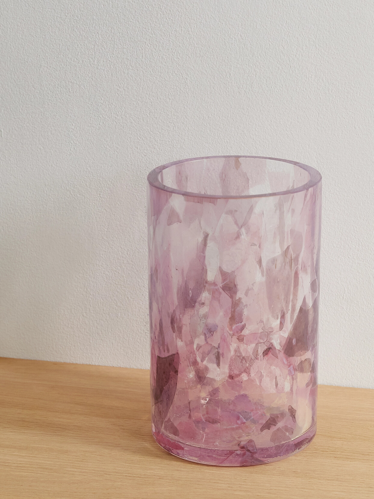 STORIES OF ITALY - Watercolor Ruby Tall Murano Glass Vase - Pink