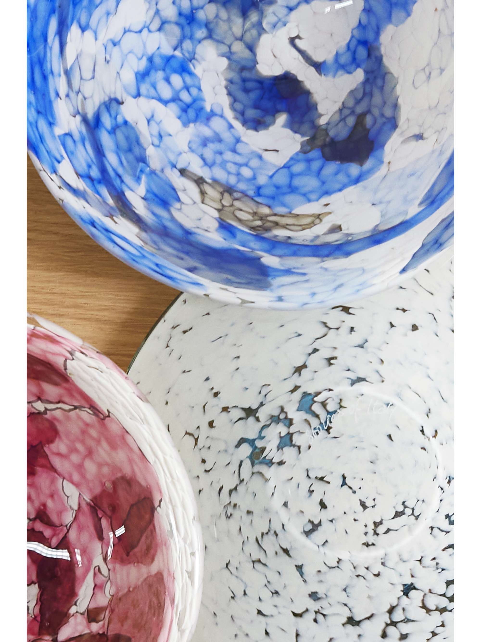 STORIES OF ITALY Nougat set of six Murano glass dessert plates