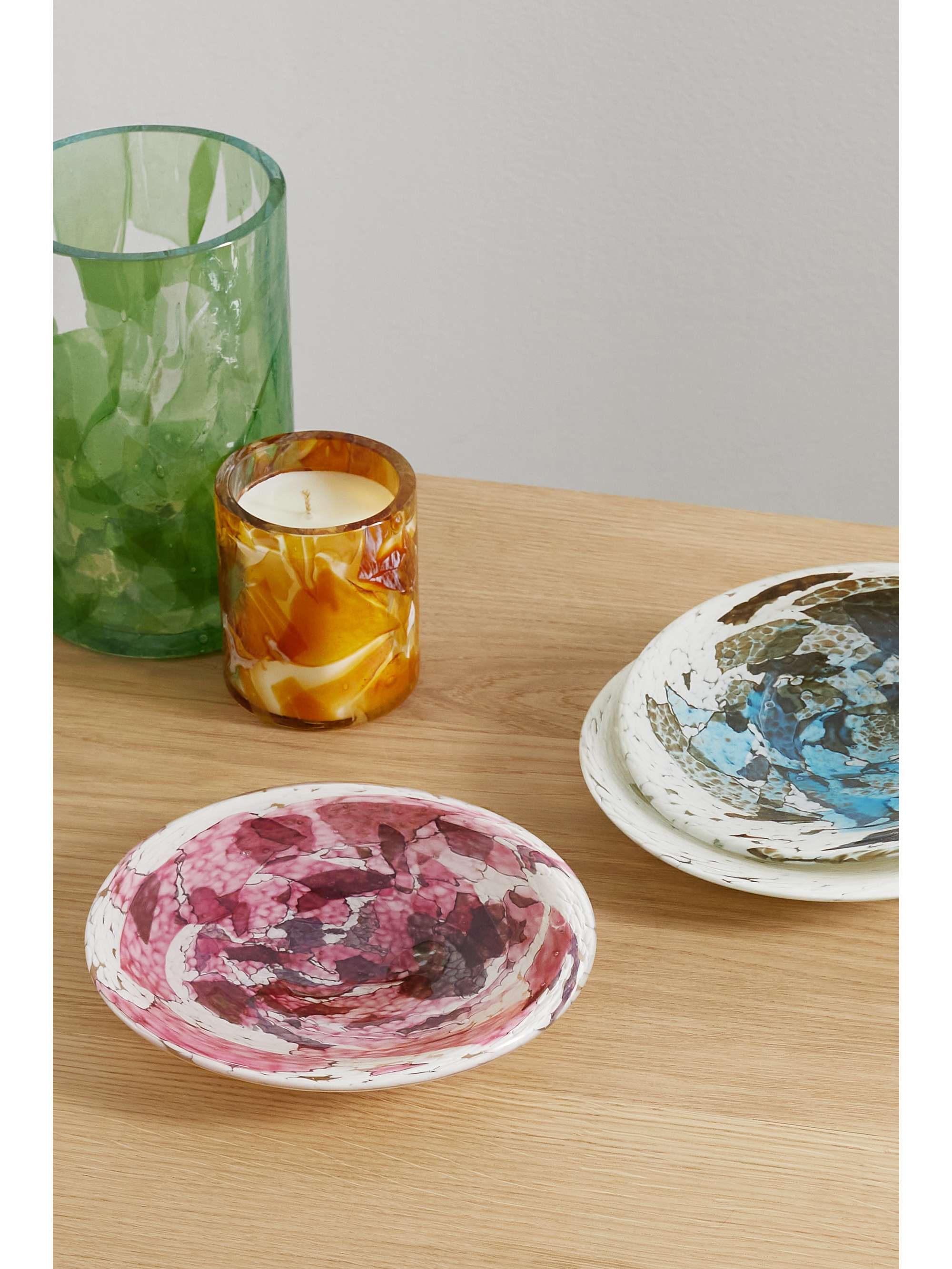 STORIES OF ITALY Nougat set of six Murano glass dessert plates