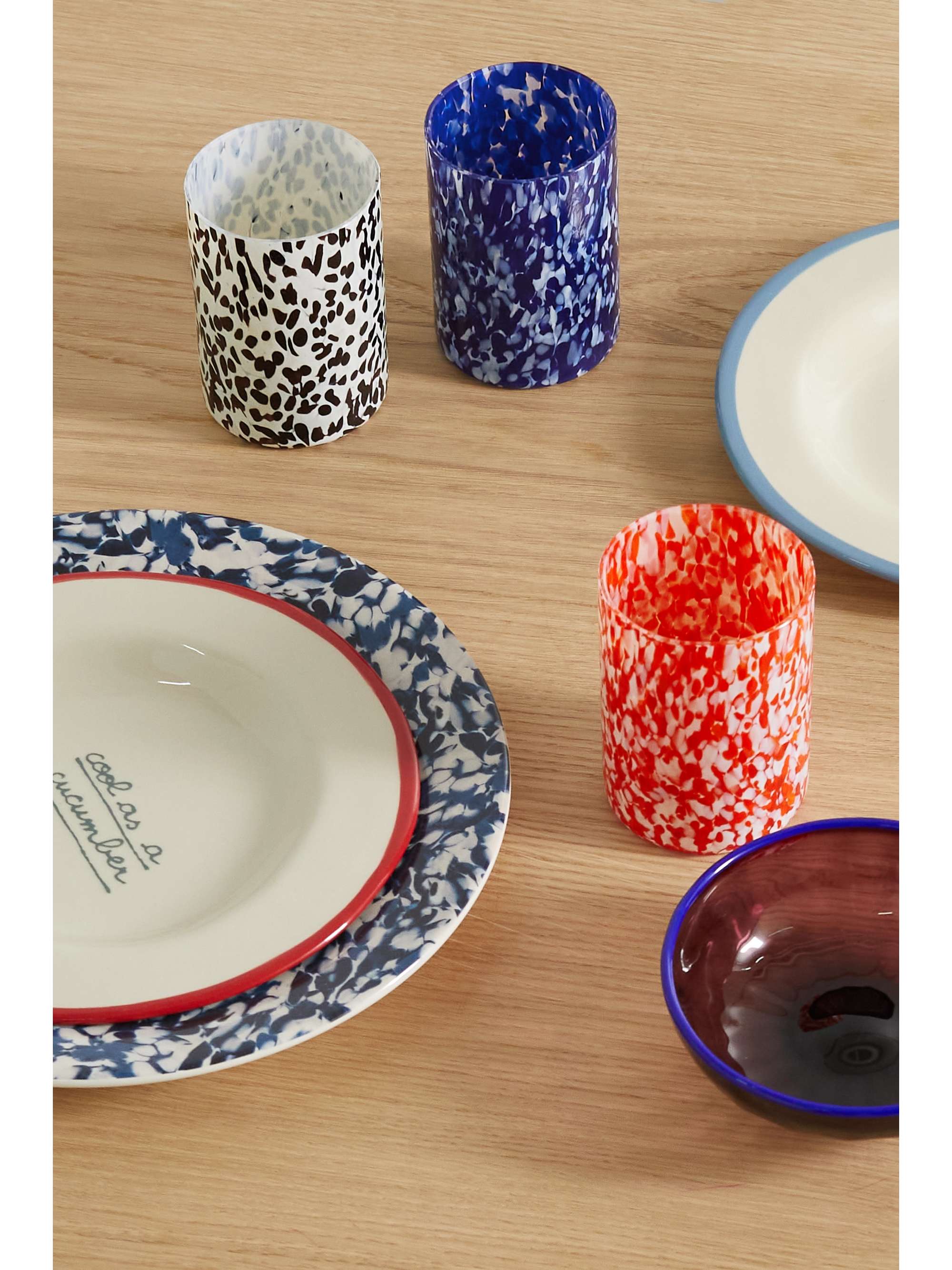STORIES OF ITALY Macchia su Macchia set of six Murano glass tumblers