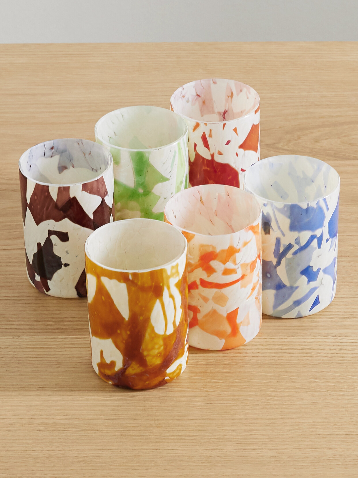 STORIES OF ITALY - Nougat Set Of Six Murano Glass Tumblers - White