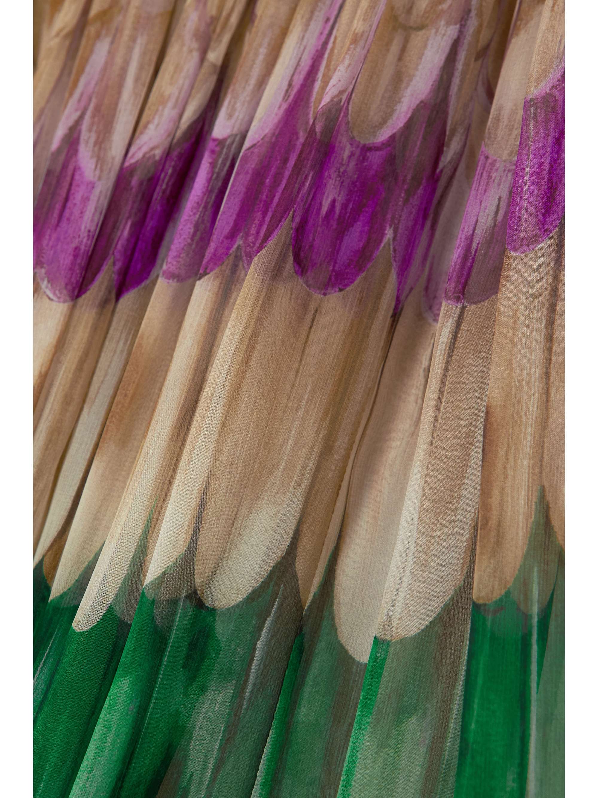 VALENTINO GARAVANI Draped printed silk-chiffon gown