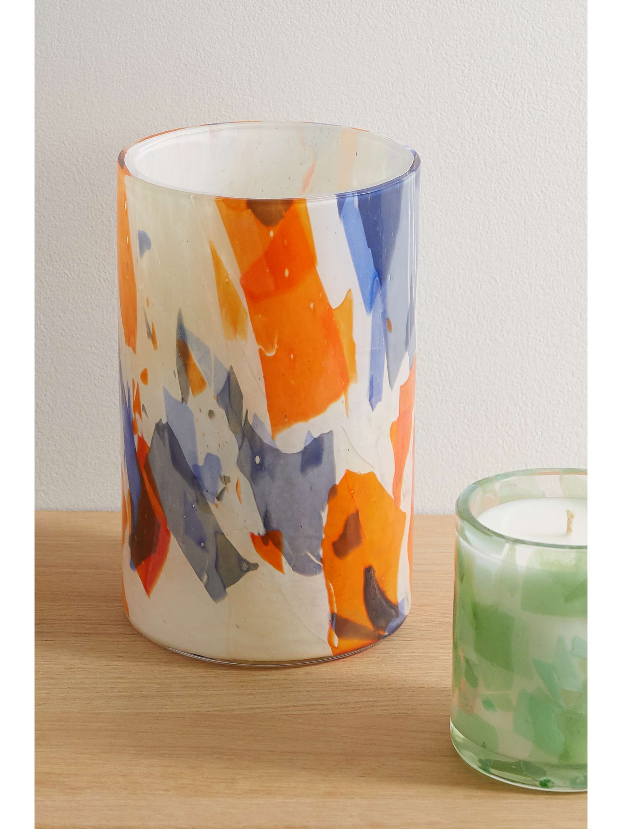 STORIES OF ITALY Nougat Summer tall Murano glass vase