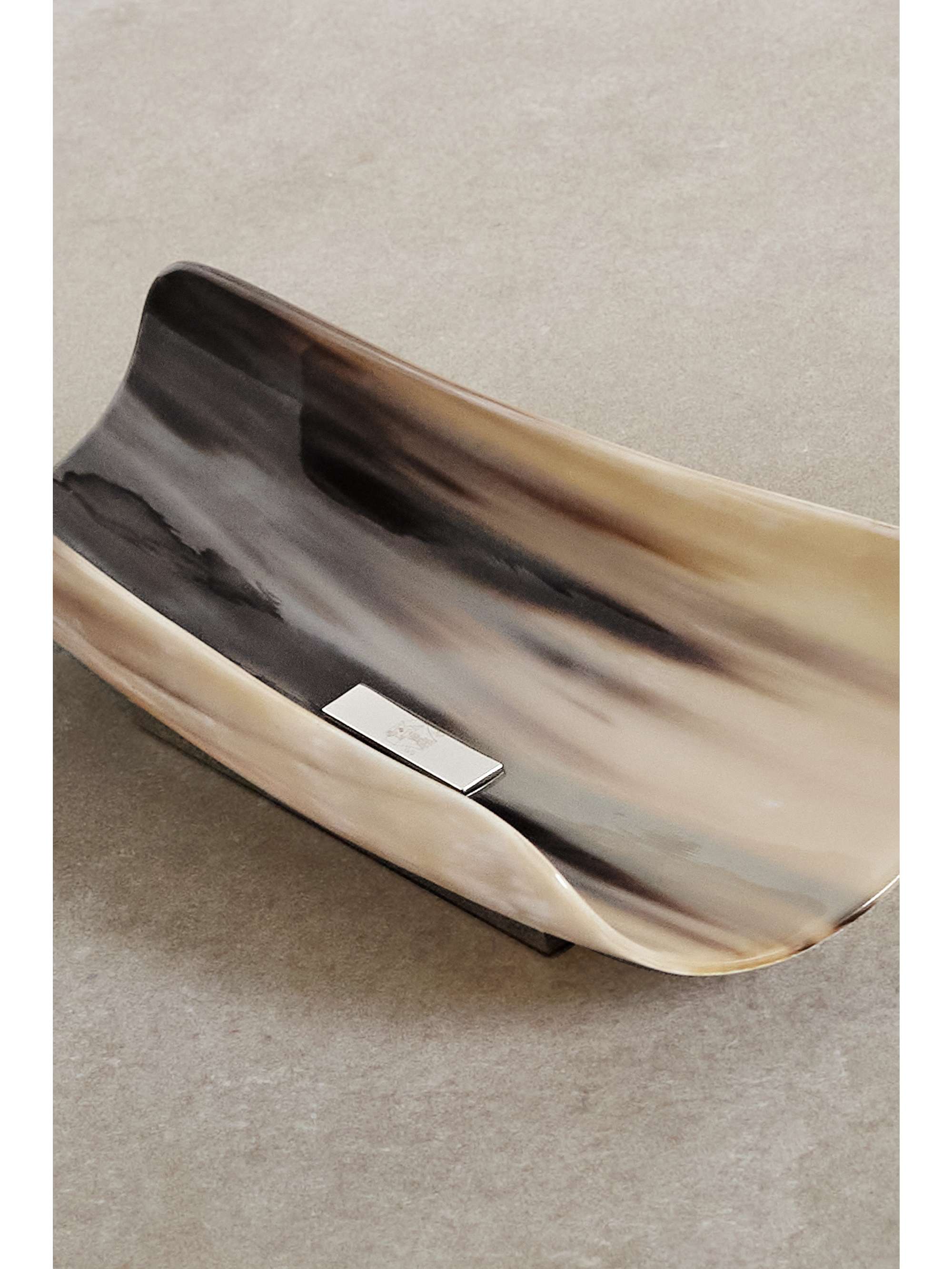 BRUNELLO CUCINELLI Horn and silver-tone trinket tray