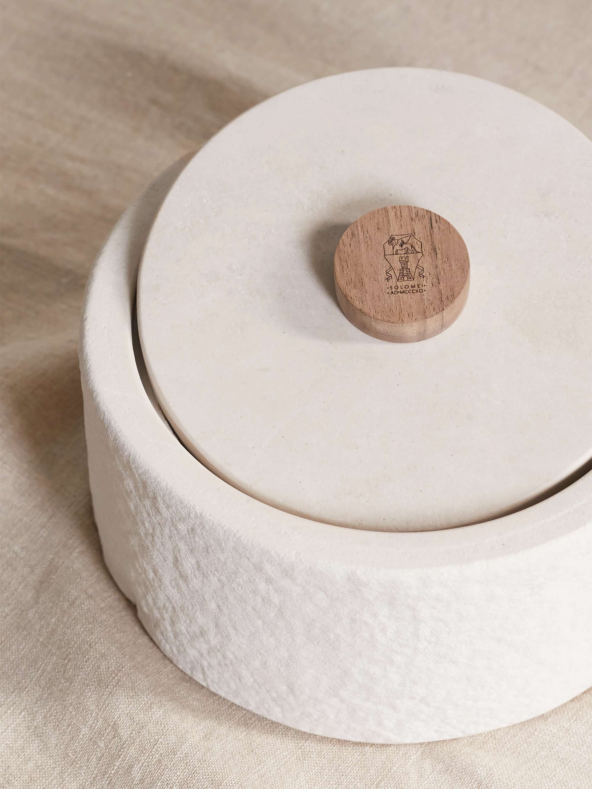 BRUNELLO CUCINELLI Walnut wood and stone box