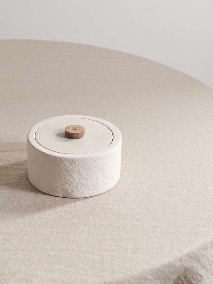 Brunello Cucinelli Walnut Wood And Stone Box