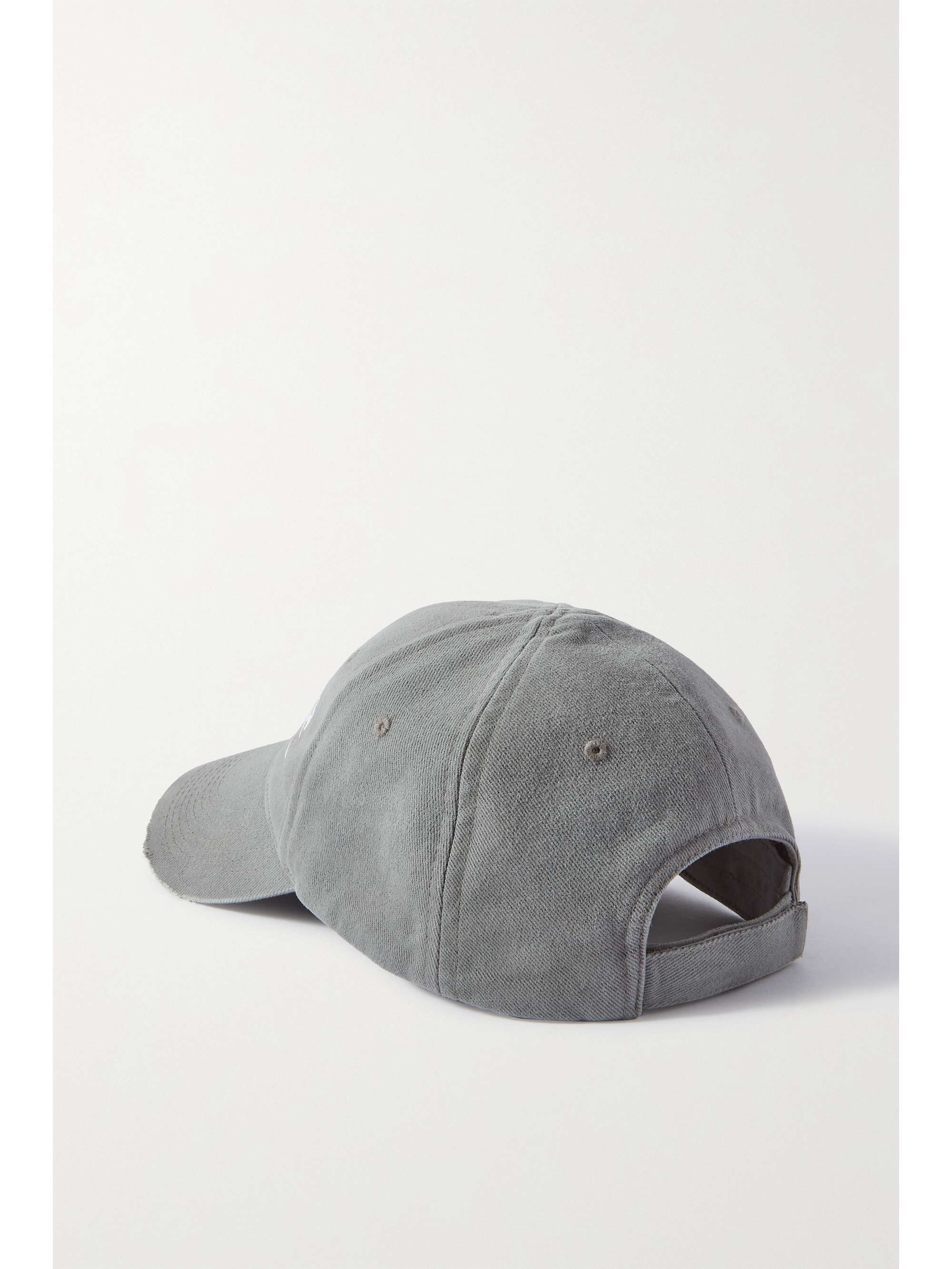 BALENCIAGA Baseballkappe aus Baumwoll-Twill mit Stickerei in Distressed-Optik
