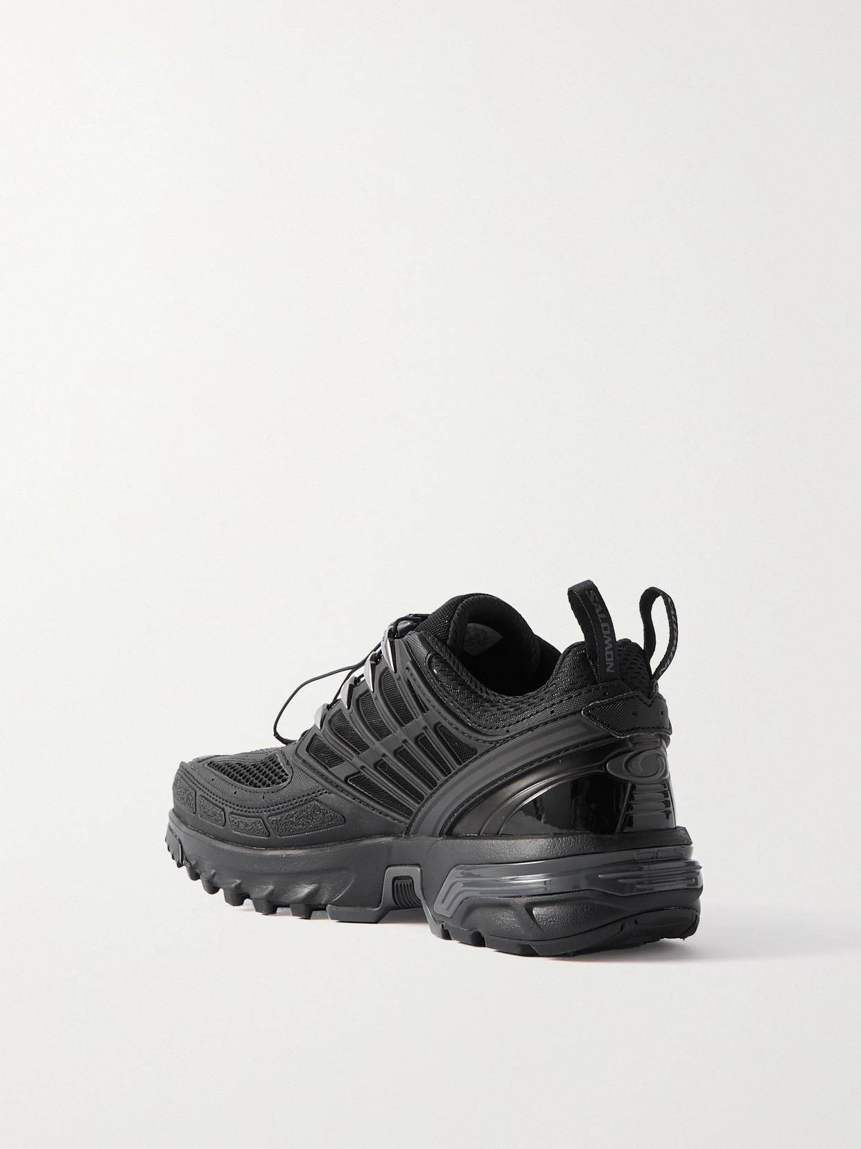Salomon Acs Pro Advanced Rubber-trimmed Mesh Sneakers In Black