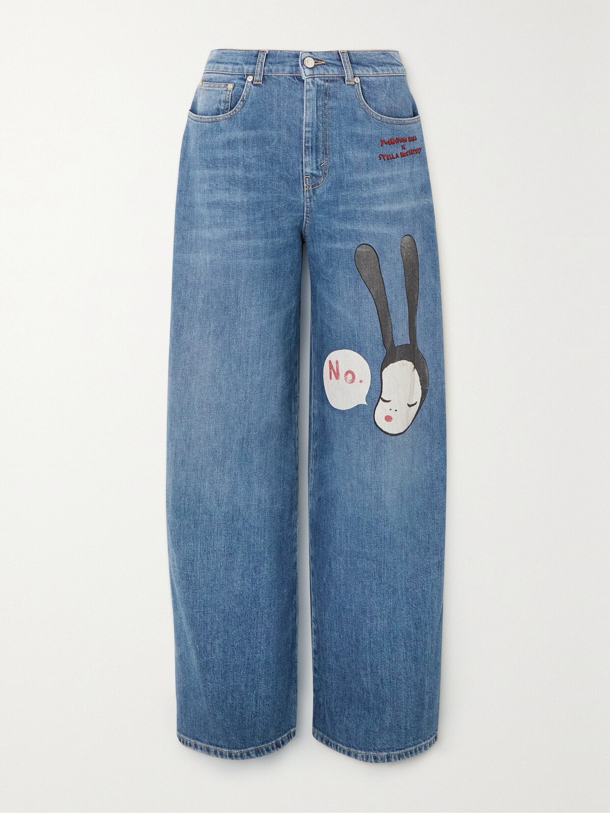 Stella McCartney - + Yoshitomo Nara Printed Wide-leg Jeans - Blue