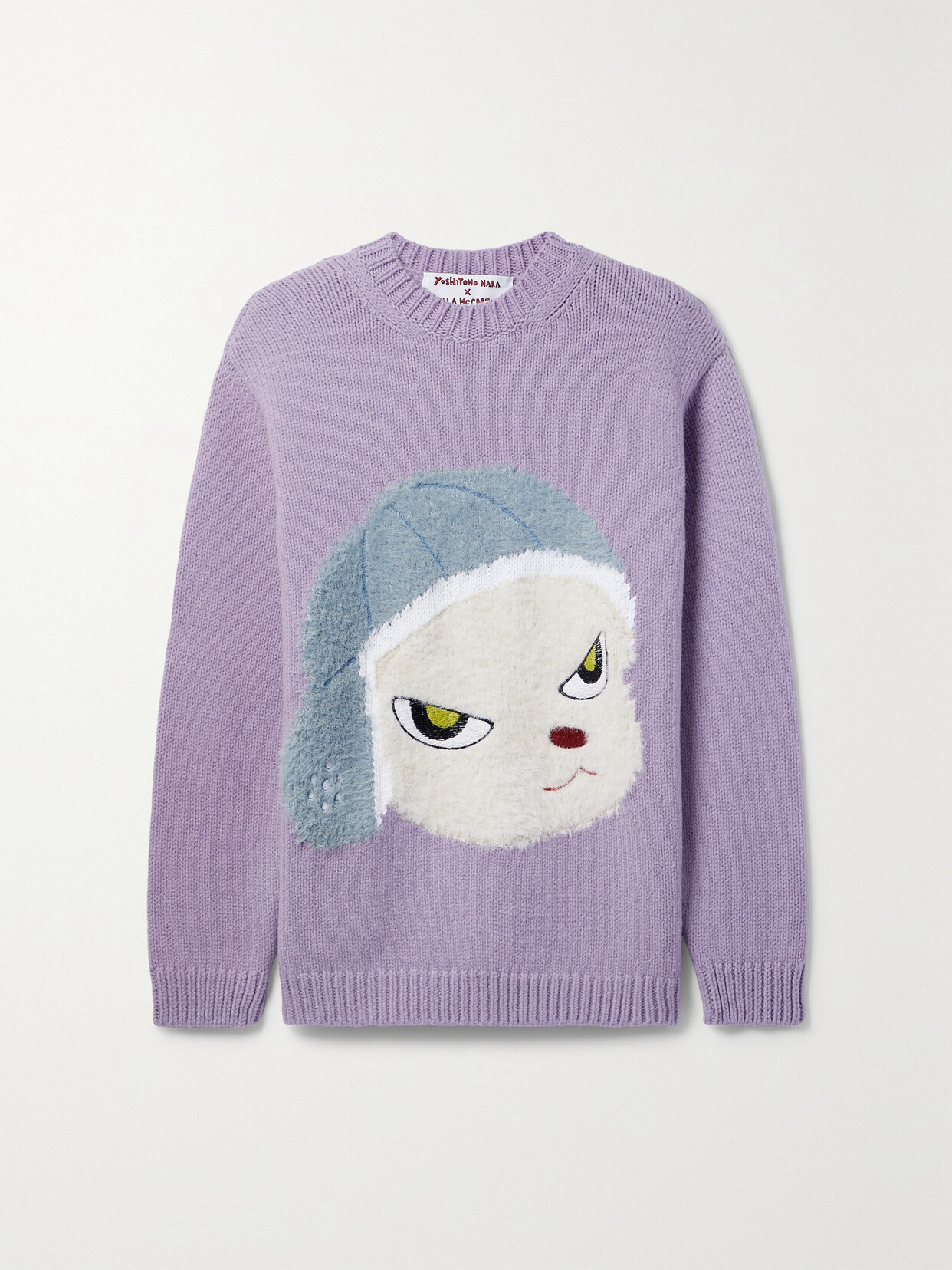 STELLA MCCARTNEY + YOSHITOMO NARA INTARSIA WOOL-BLEND SWEATER