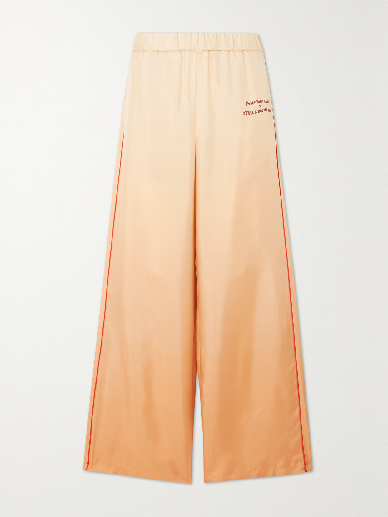 Stella McCartney - + Yoshimoto Nara Printed Silk-satin Wide-leg Pants - Pink