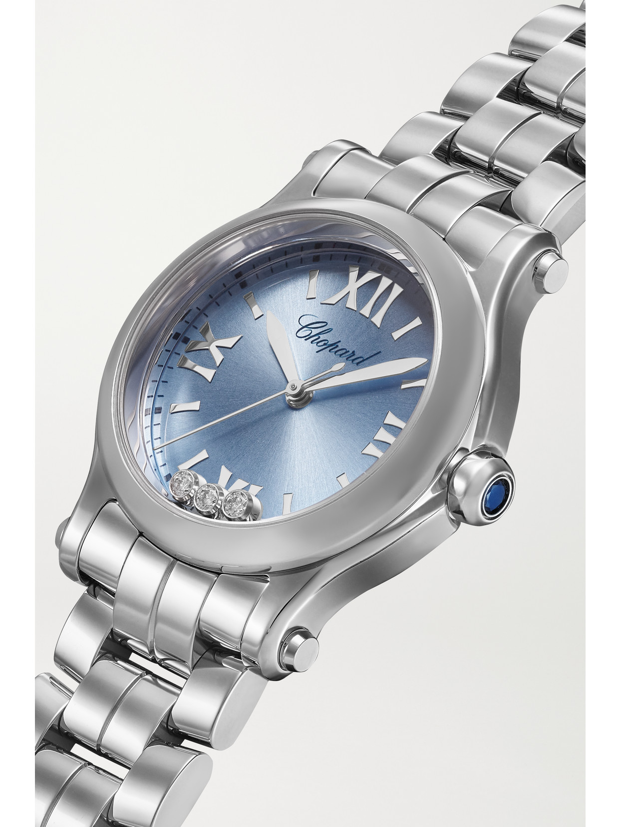 Chopard Women's Happy Sport Stainless Steel & Diamond Bracelet Watch In Sapphire