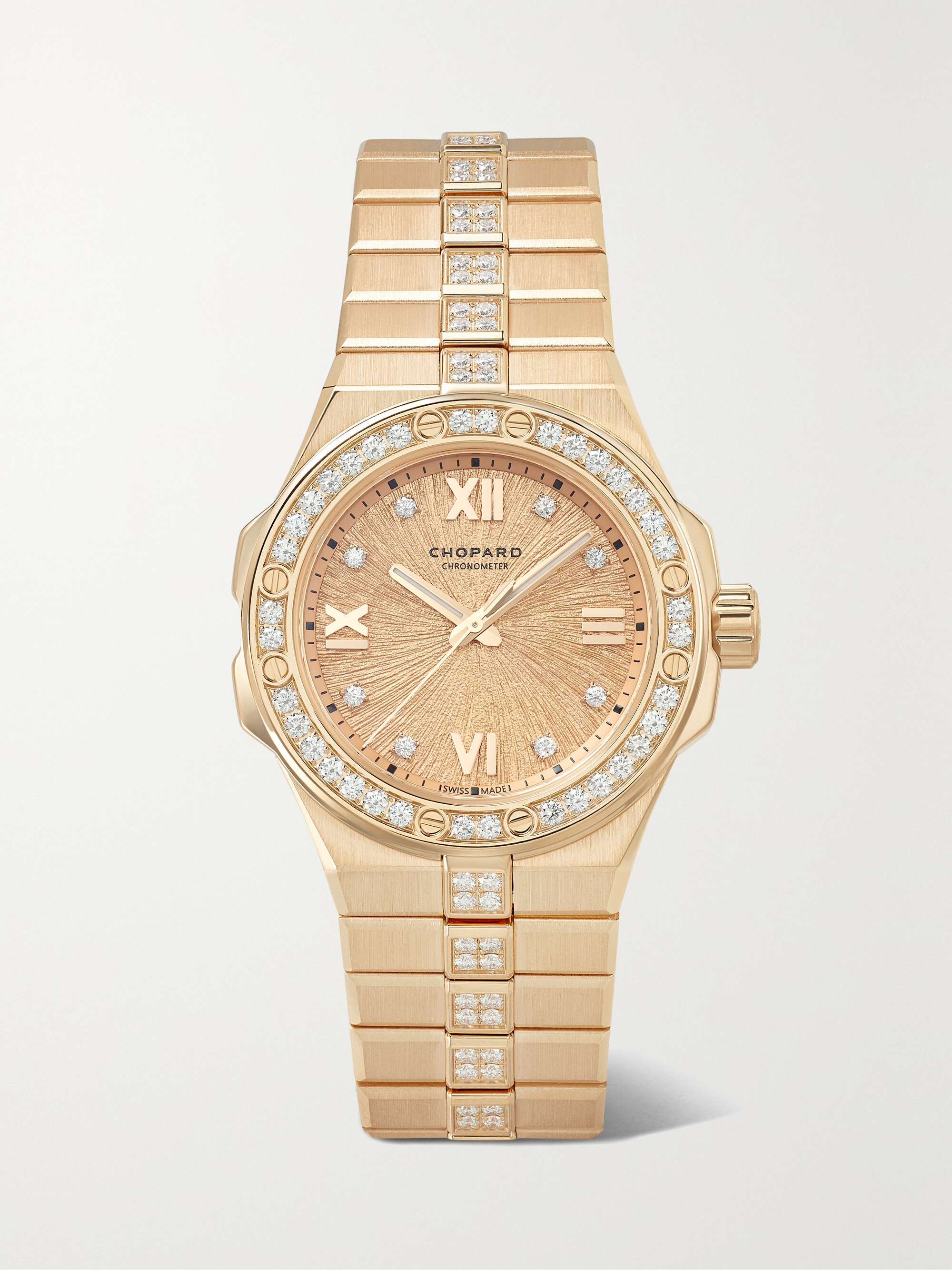 CHOPARD Alpine Eagle Automatic 33mm 18 karat rose and white gold diamond watch NET A PORTER