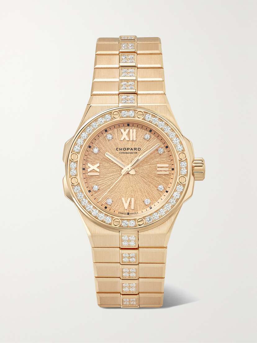 Chopard Alpine Eagle Automatic 33mm 18-karat Rose And White Gold Diamond Watch