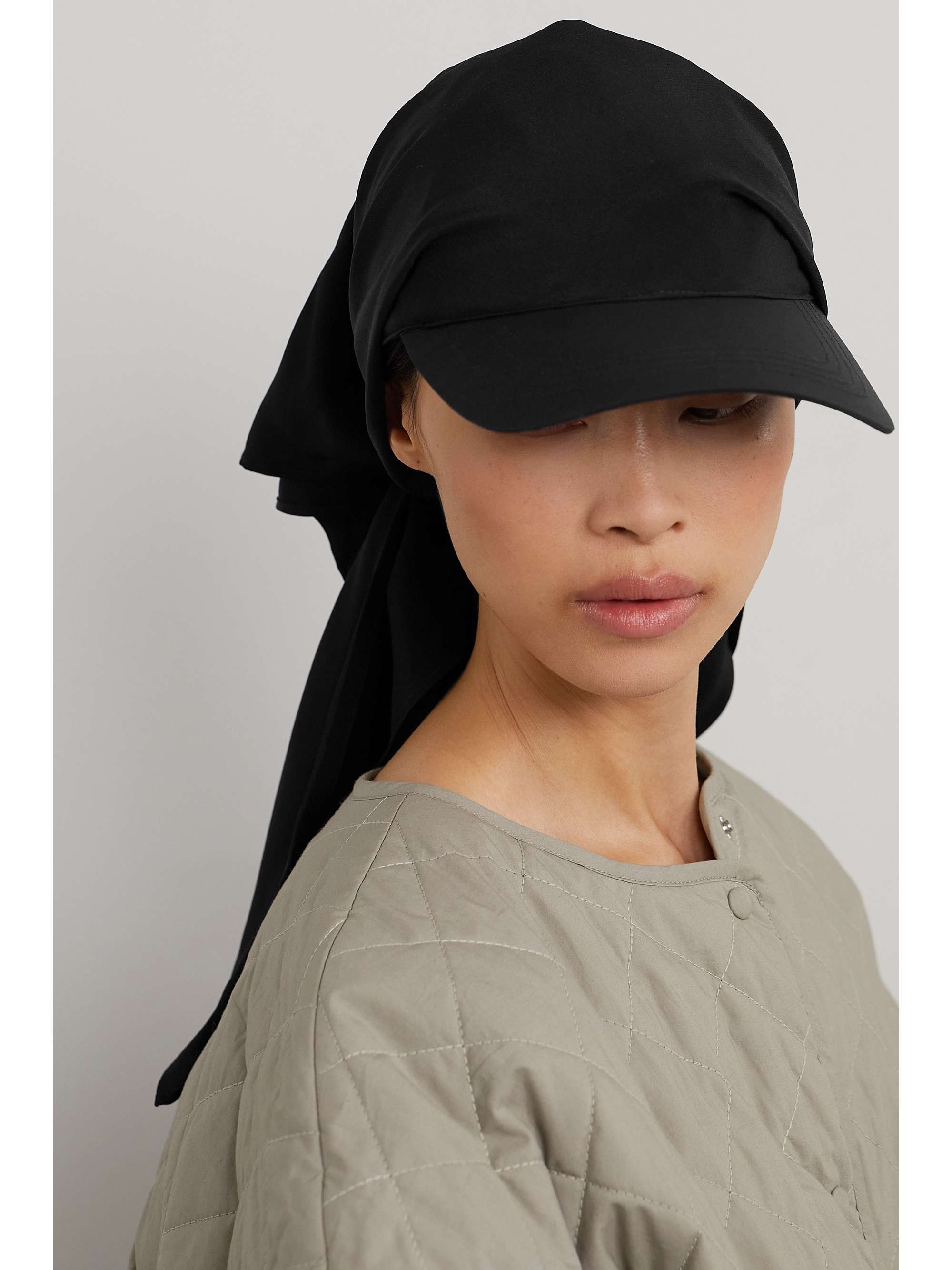 TOTEME Tie-detailed organic cotton-twill and silk baseball cap