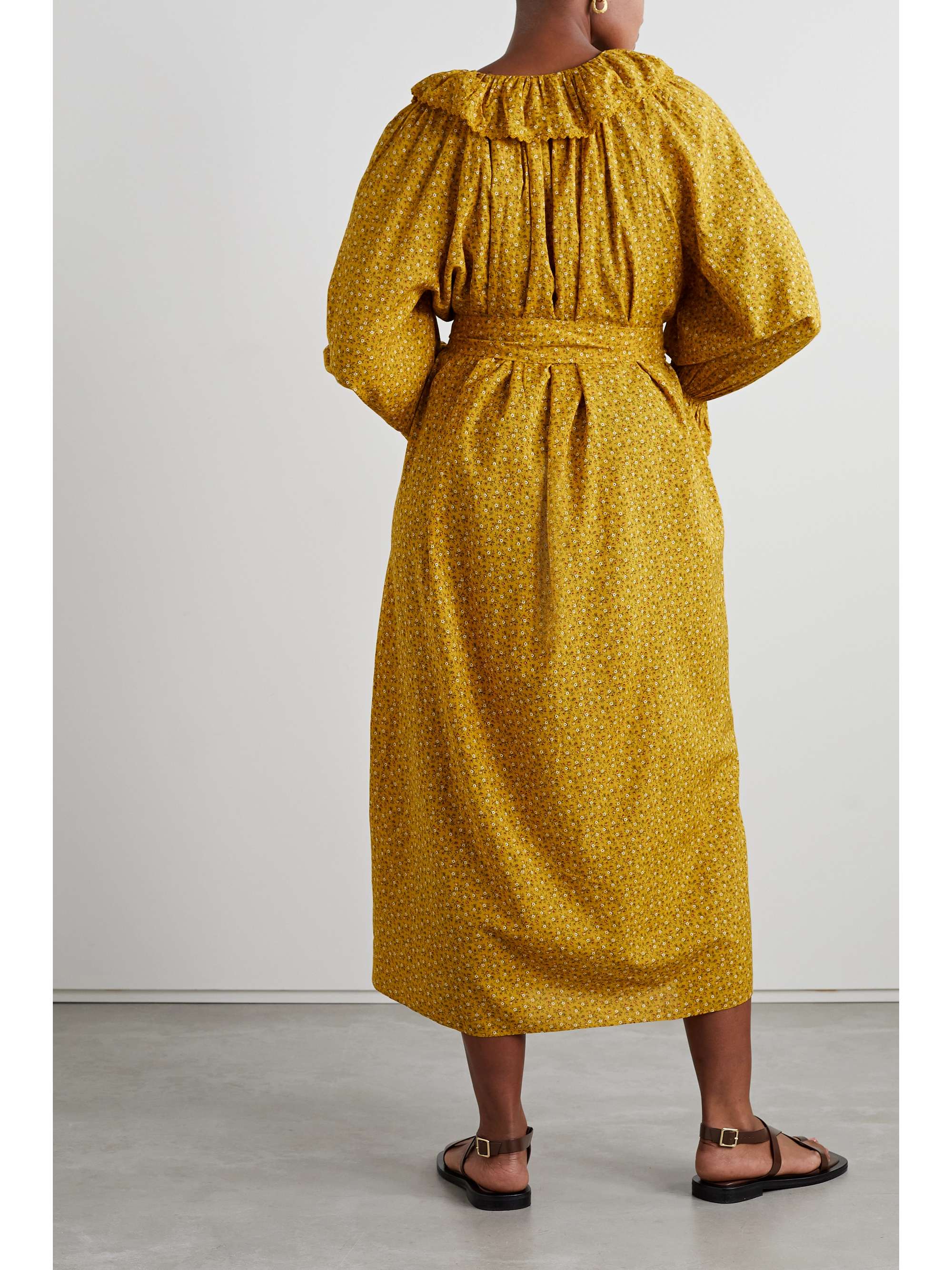 DÔEN + NET SUSTAIN Rory belted floral-print organic cotton-blend midi dress