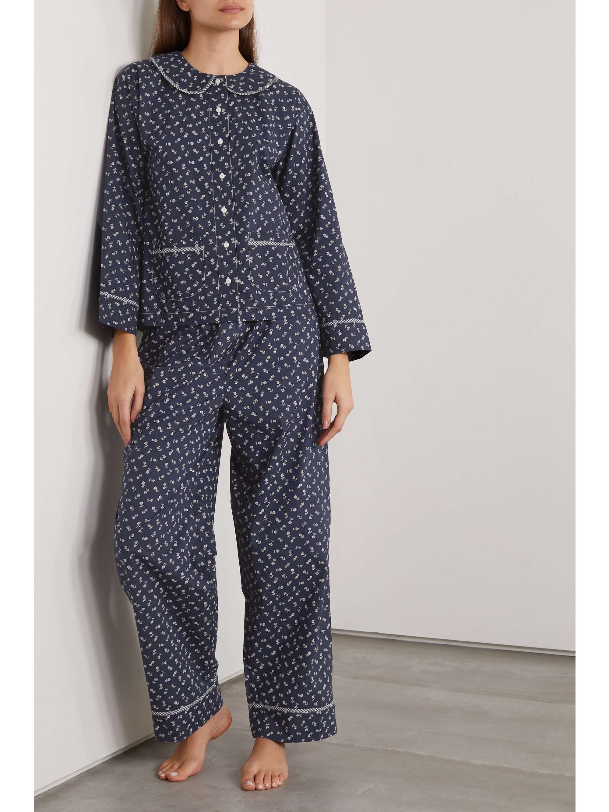 DÔEN Paz floral print cotton-poplin pajama set