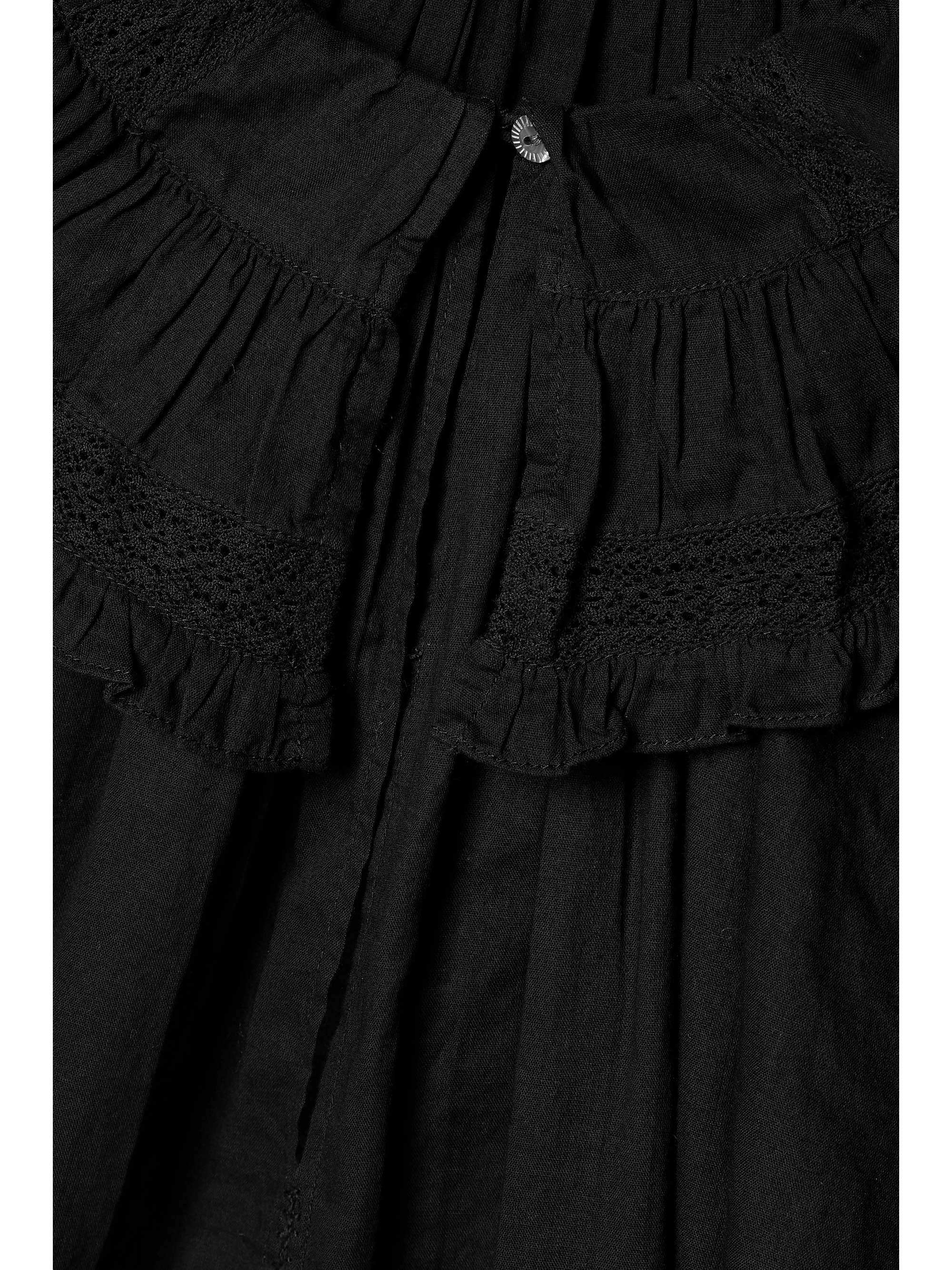 DÔEN Joliette lace-trimmed ruffled cotton-voile top