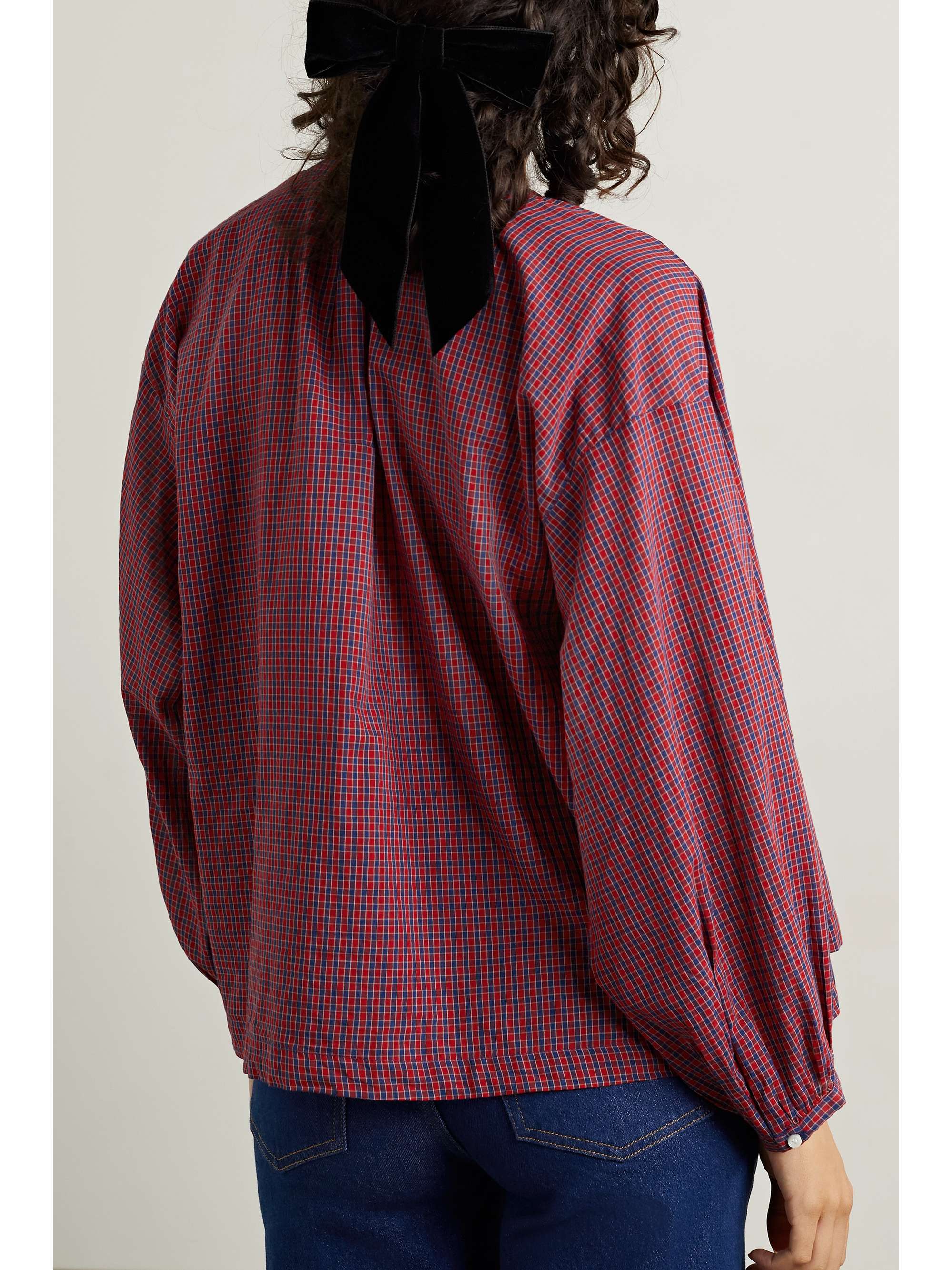 DÔEN Jane checked cotton-voile blouse