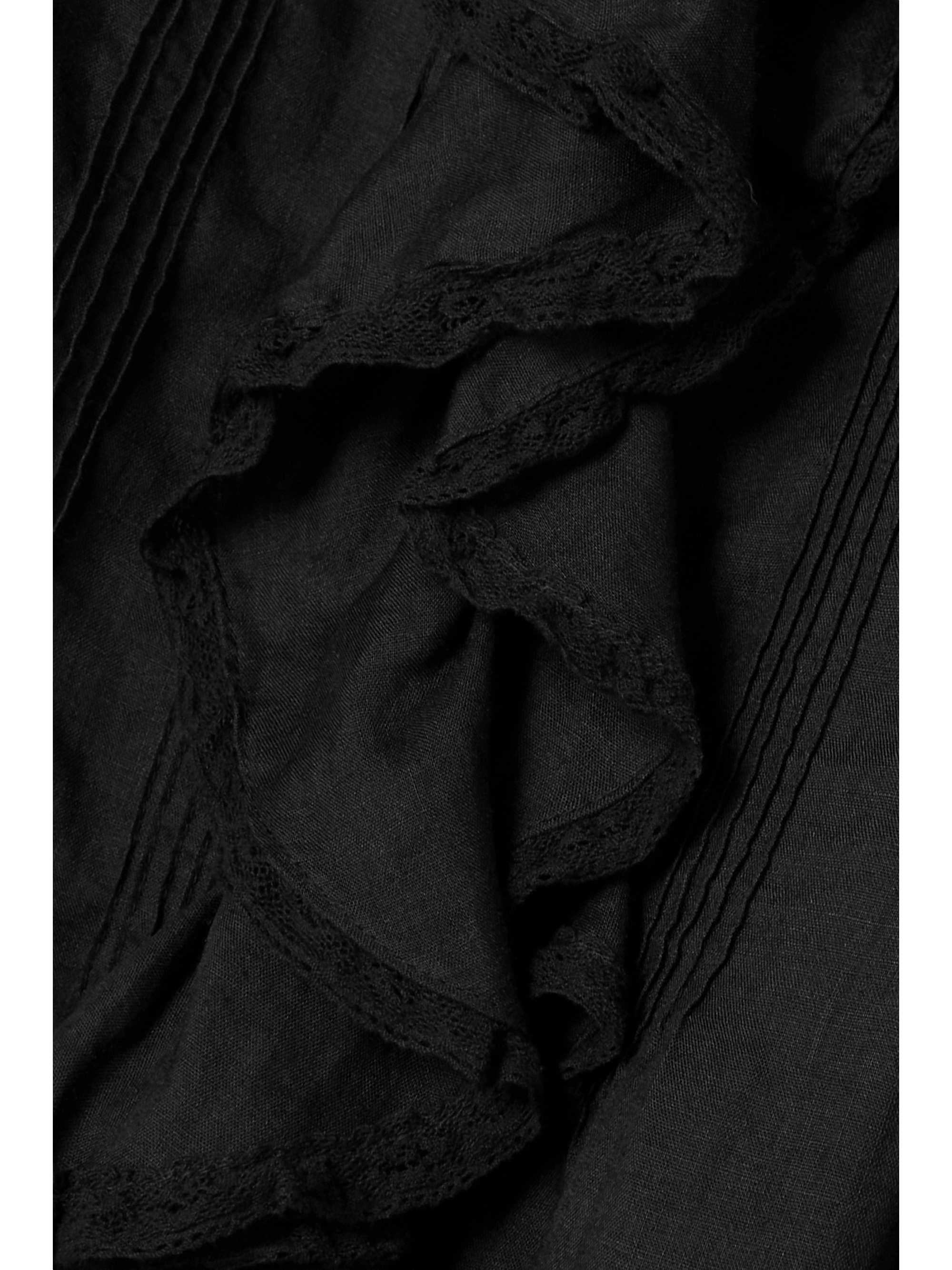 DÔEN Nadia belted ruffled ramie midi dress