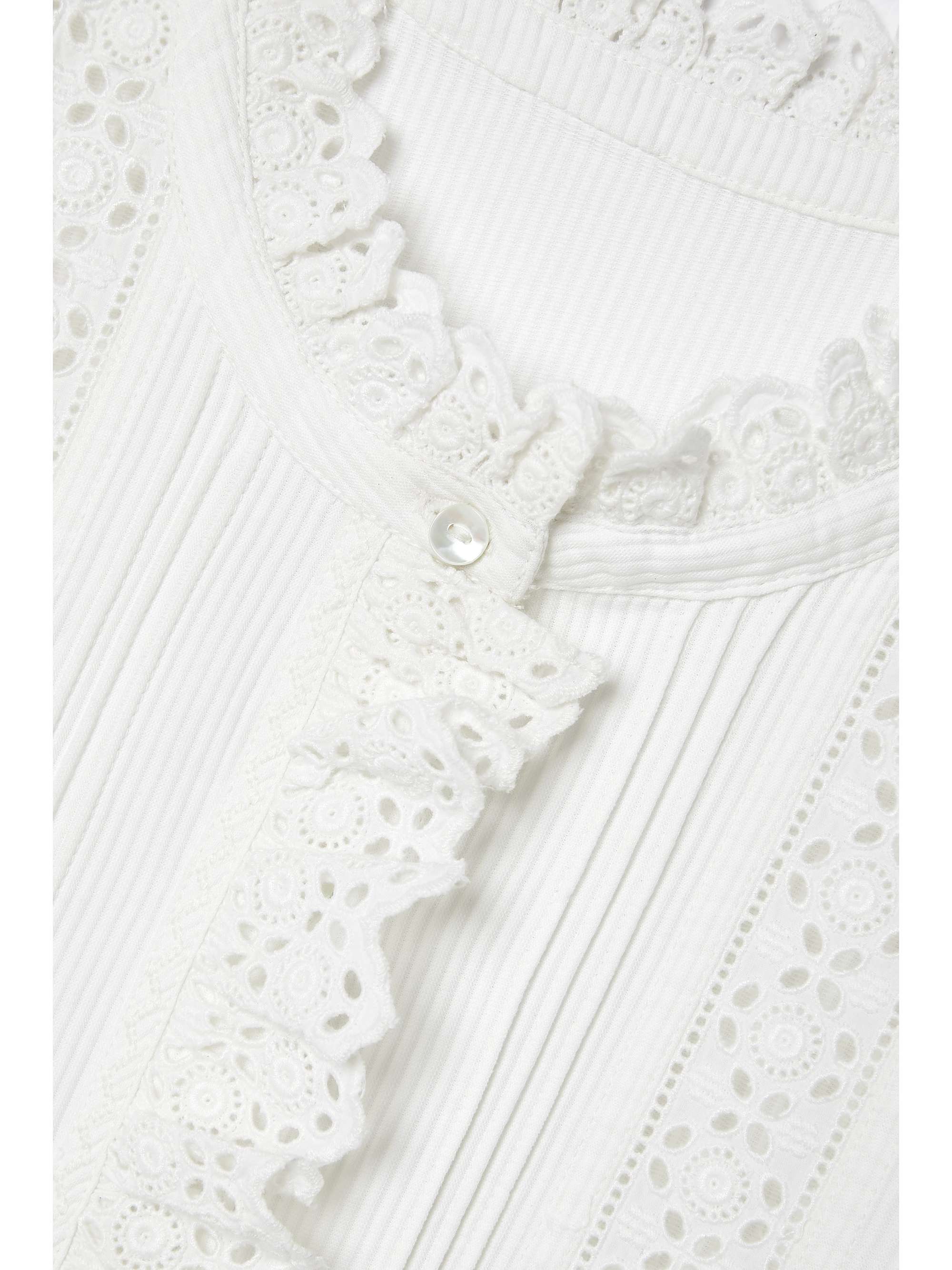 DÔEN Vermont ribbed broderie anglaise organic cotton shirt