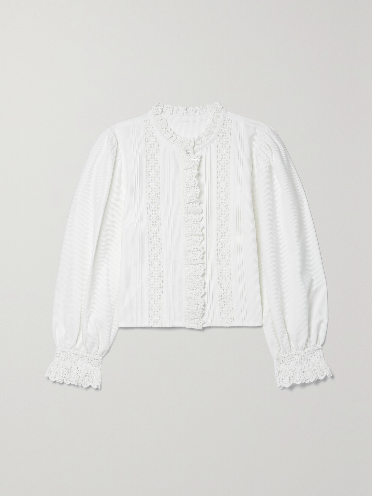DÔEN Vermont Ribbed Broderie Anglaise Organic Cotton Shirt