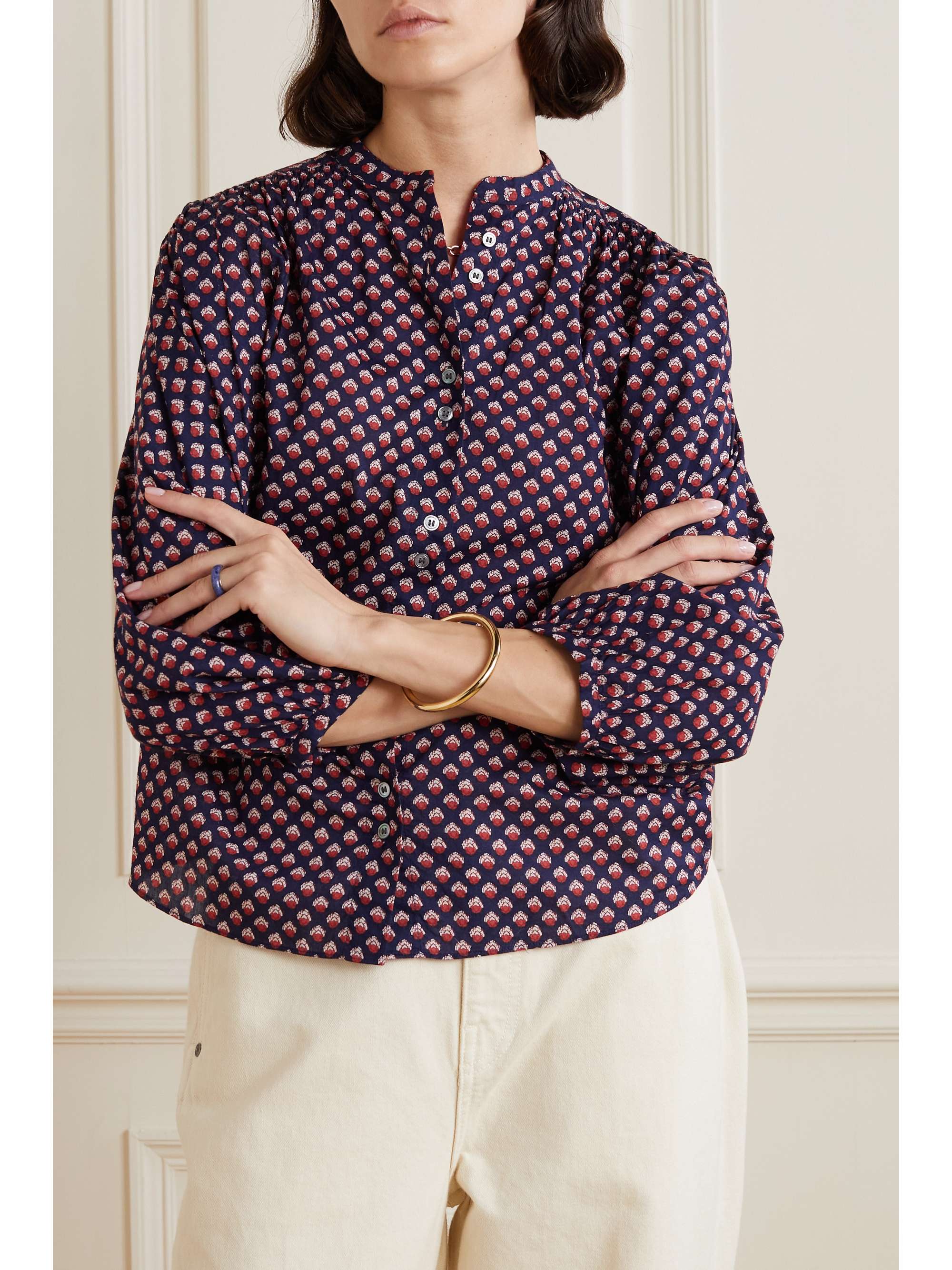 DÔEN Ojai printed cotton-voile top