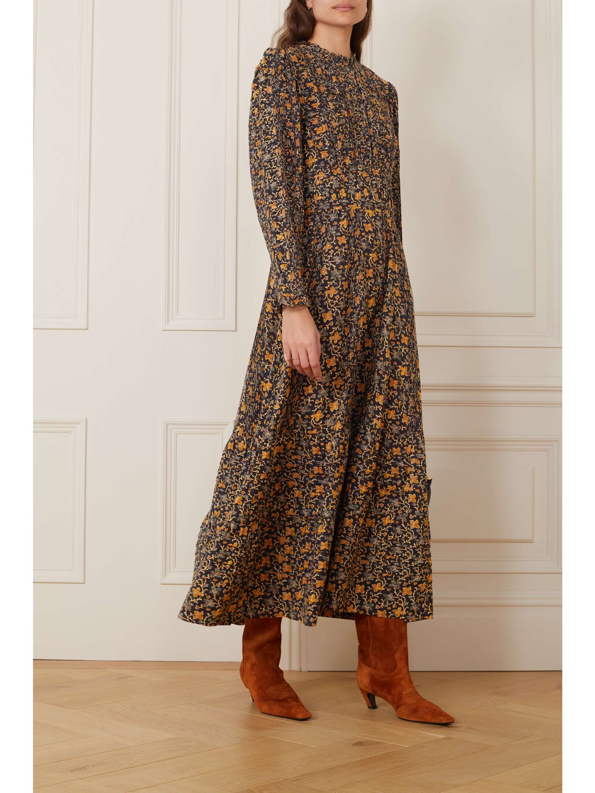 DÔEN Iliana floral-print cotton-blend maxi dress
