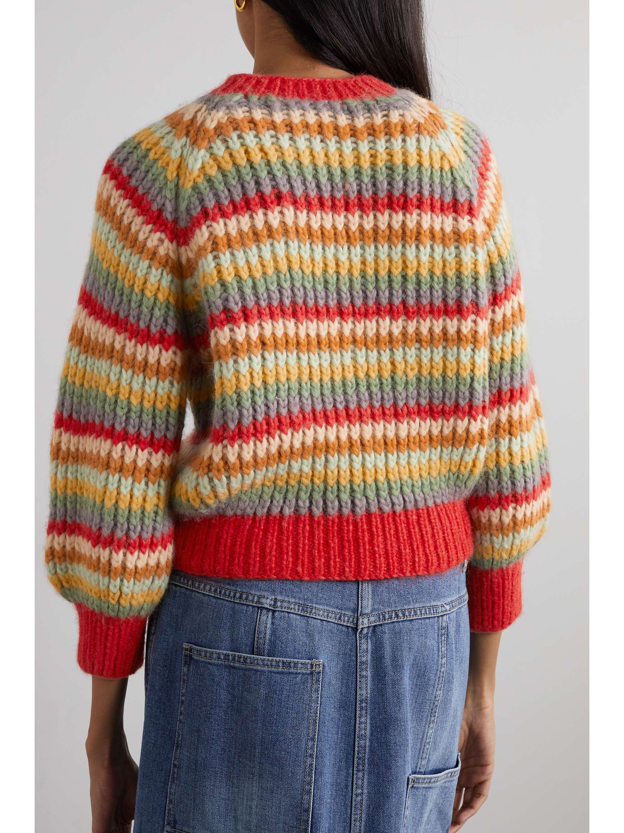 DÔEN Field striped alpaca-blend sweater