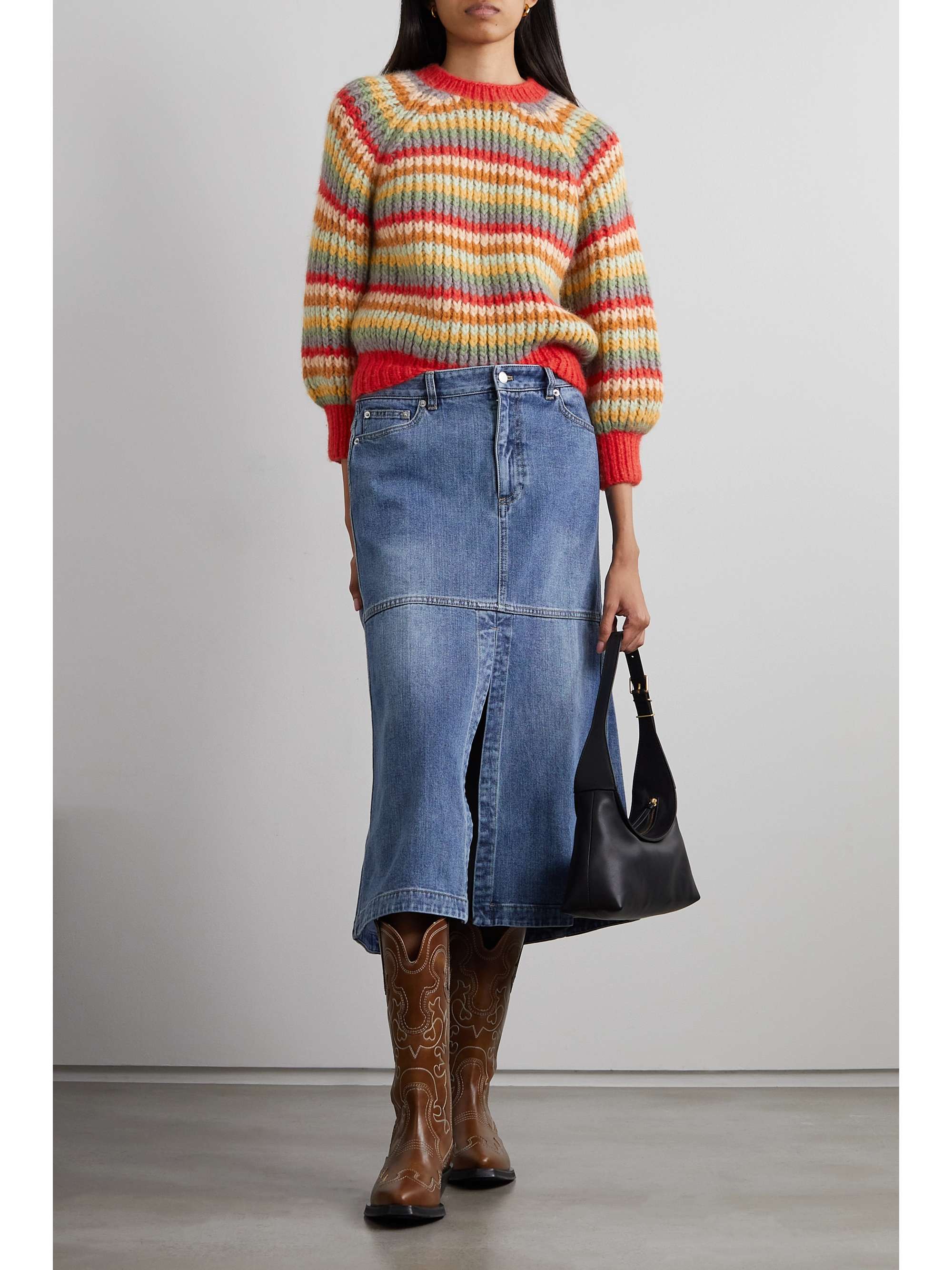 DÔEN Field striped alpaca-blend sweater