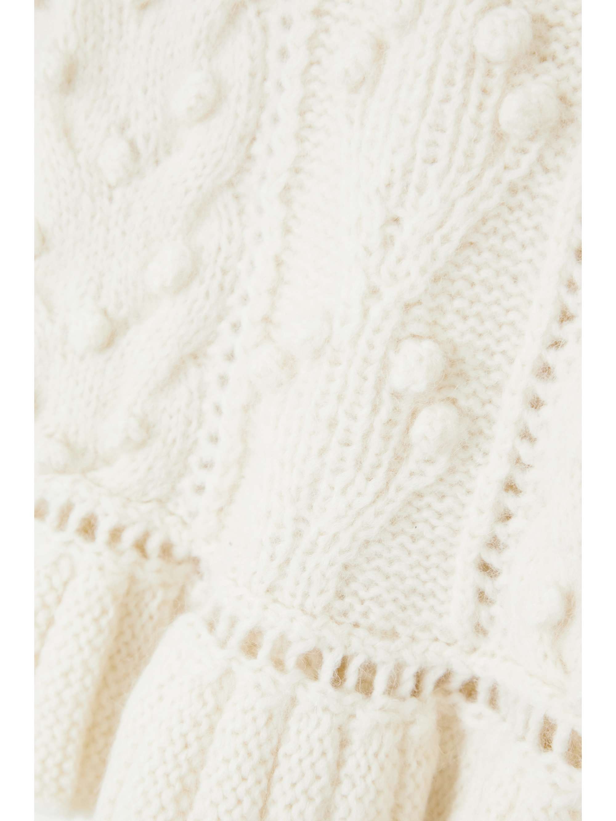 DÔEN Clove pointelle-knit alpaca-blend peplum sweater