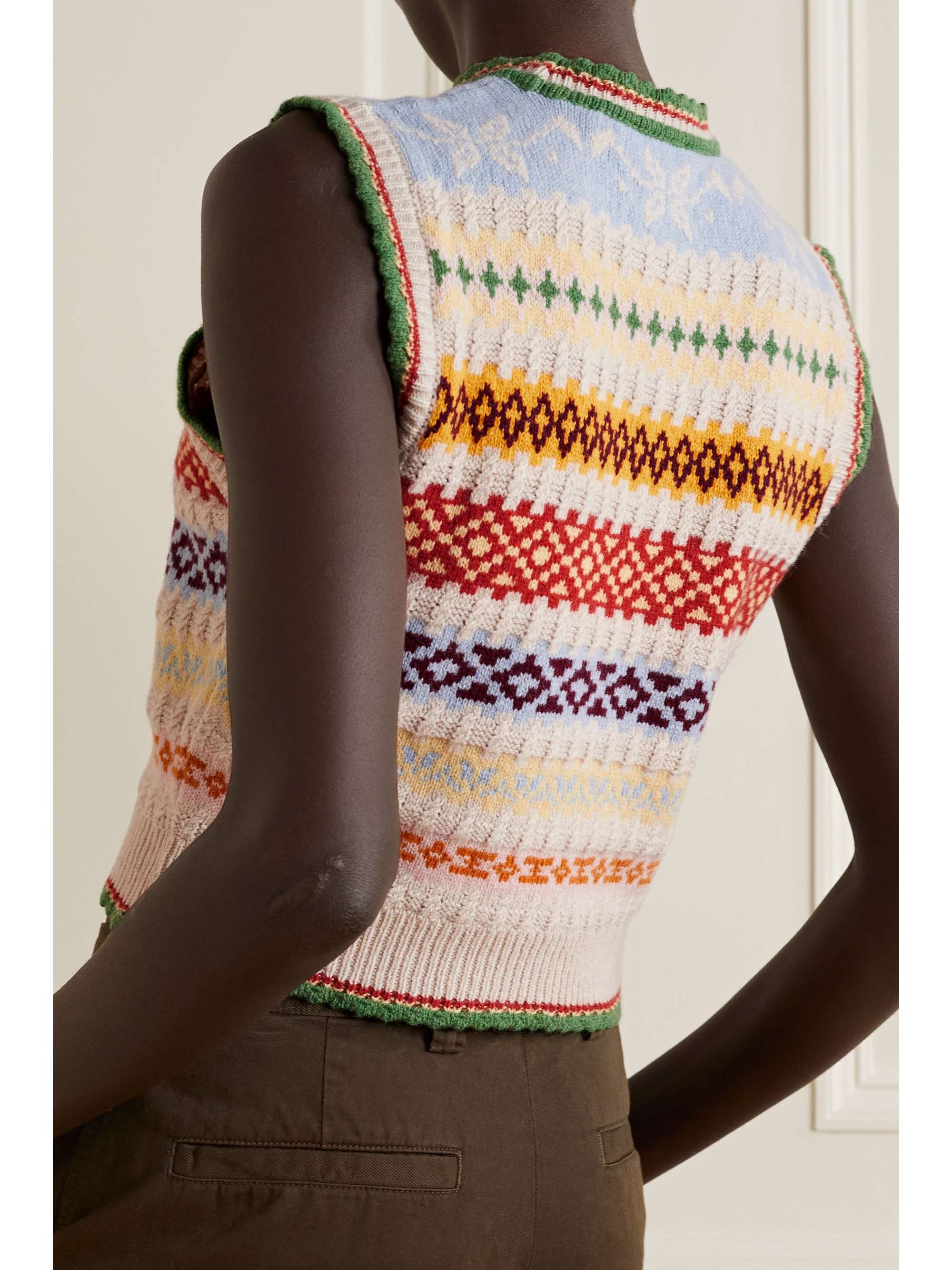 DÔEN Aniene Fair Isle recycled cashmere and wool-blend vest