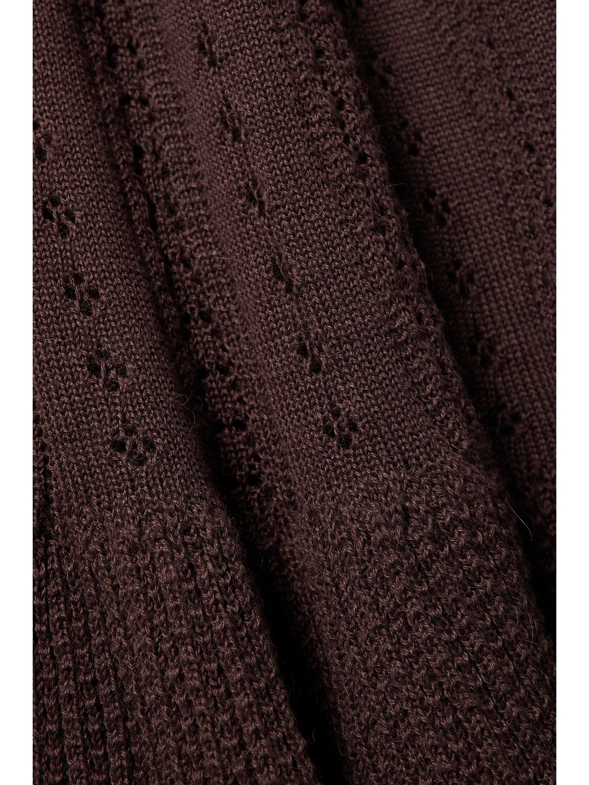 DÔEN Chantae pointelle-knit alpaca and silk-blend midi skirt