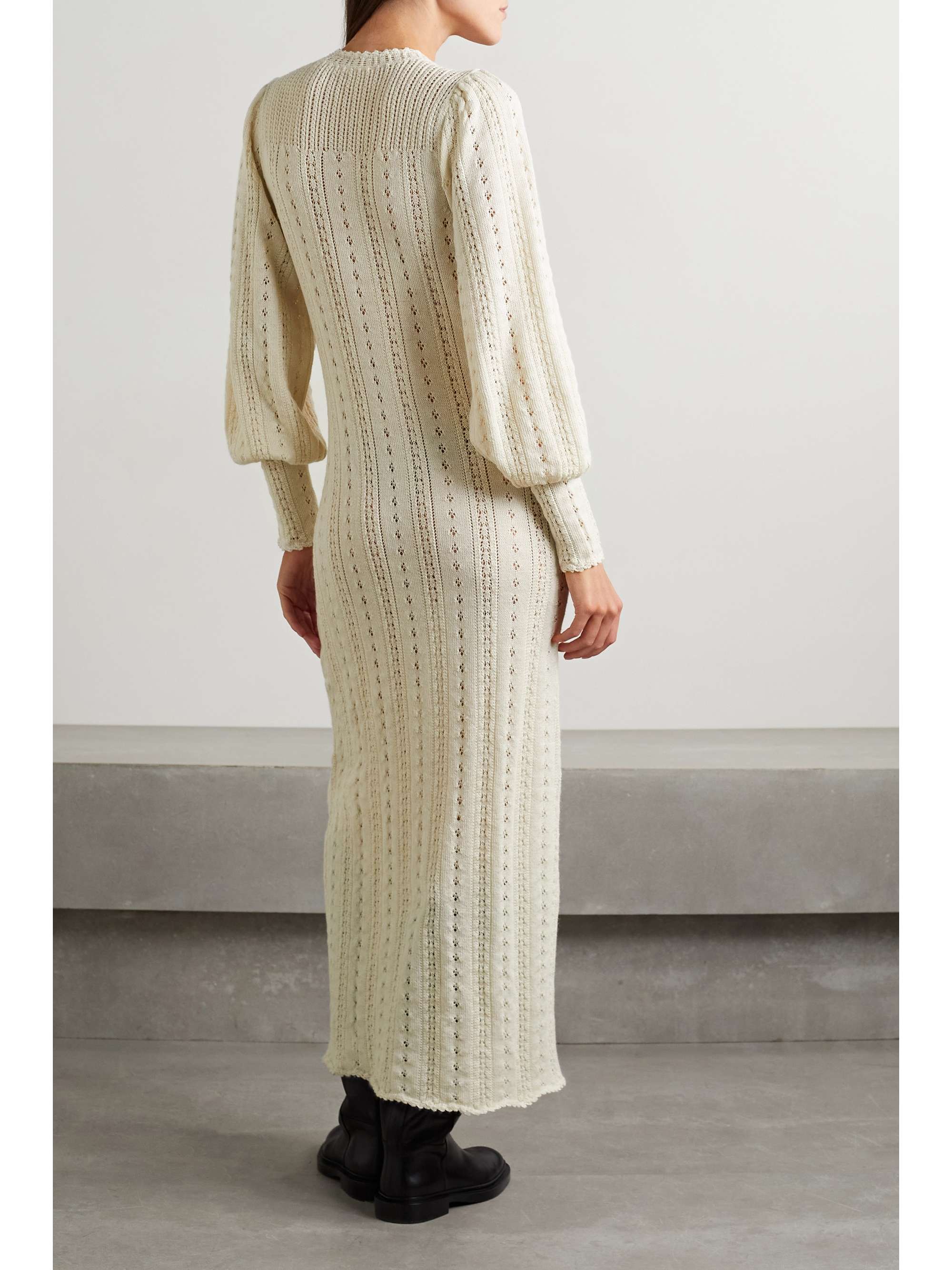 DÔEN Rosie pointelle-knit alpaca and silk-blend midi dress