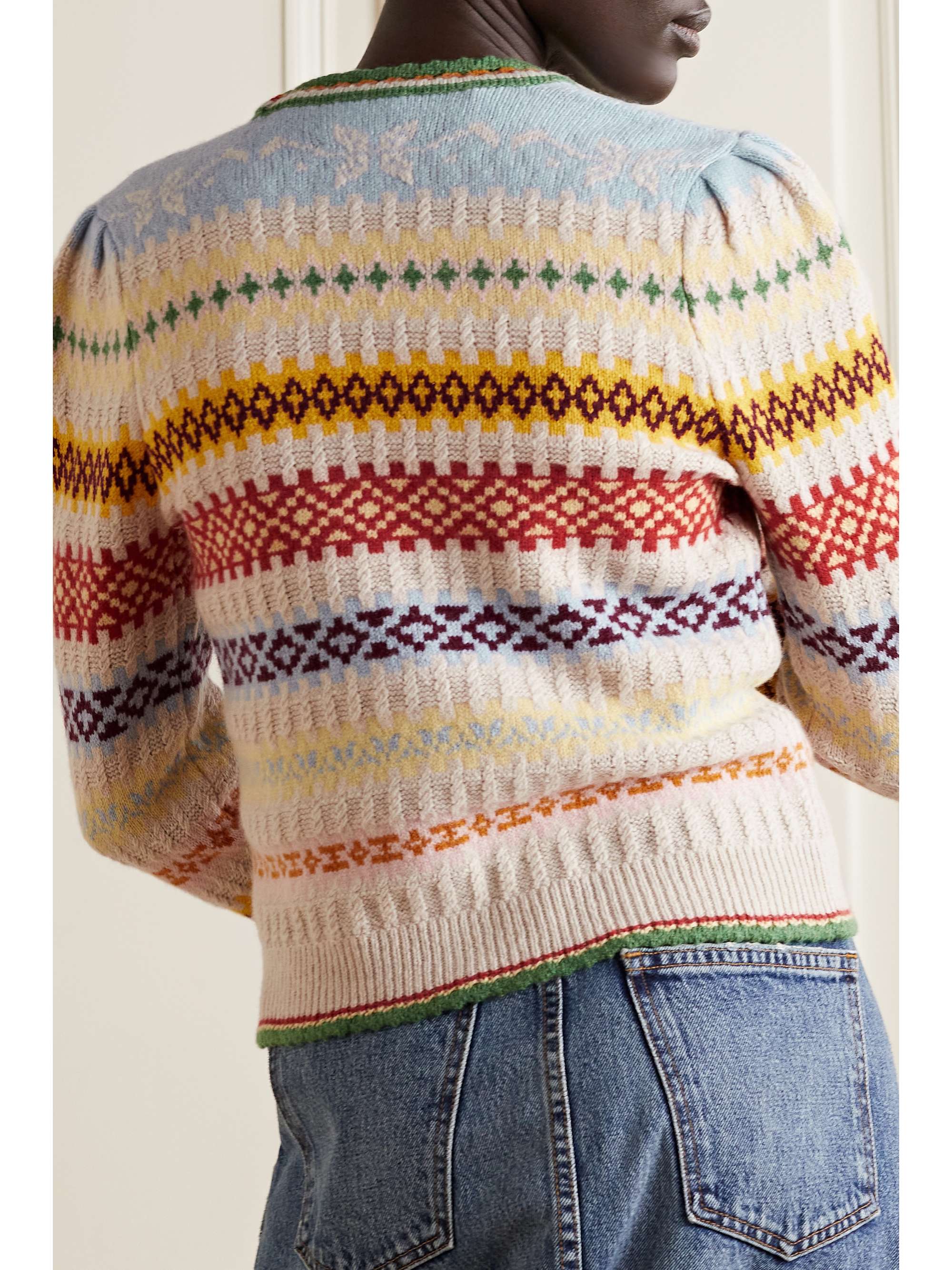 DÔEN Alba Fair Isle recycled cashmere and wool blend cardigan