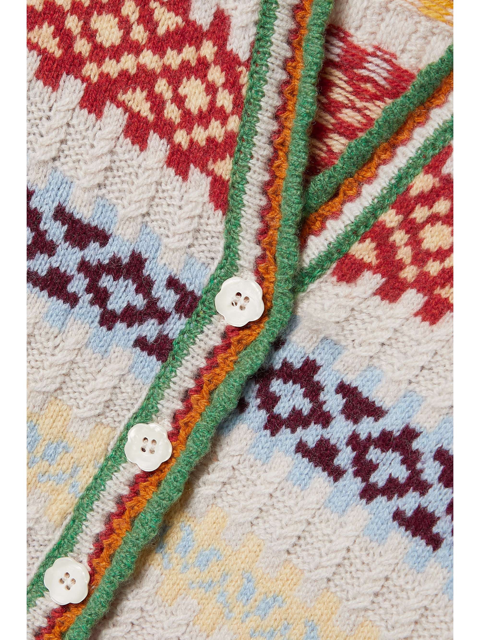 DÔEN Alba Fair Isle recycled cashmere and wool blend cardigan