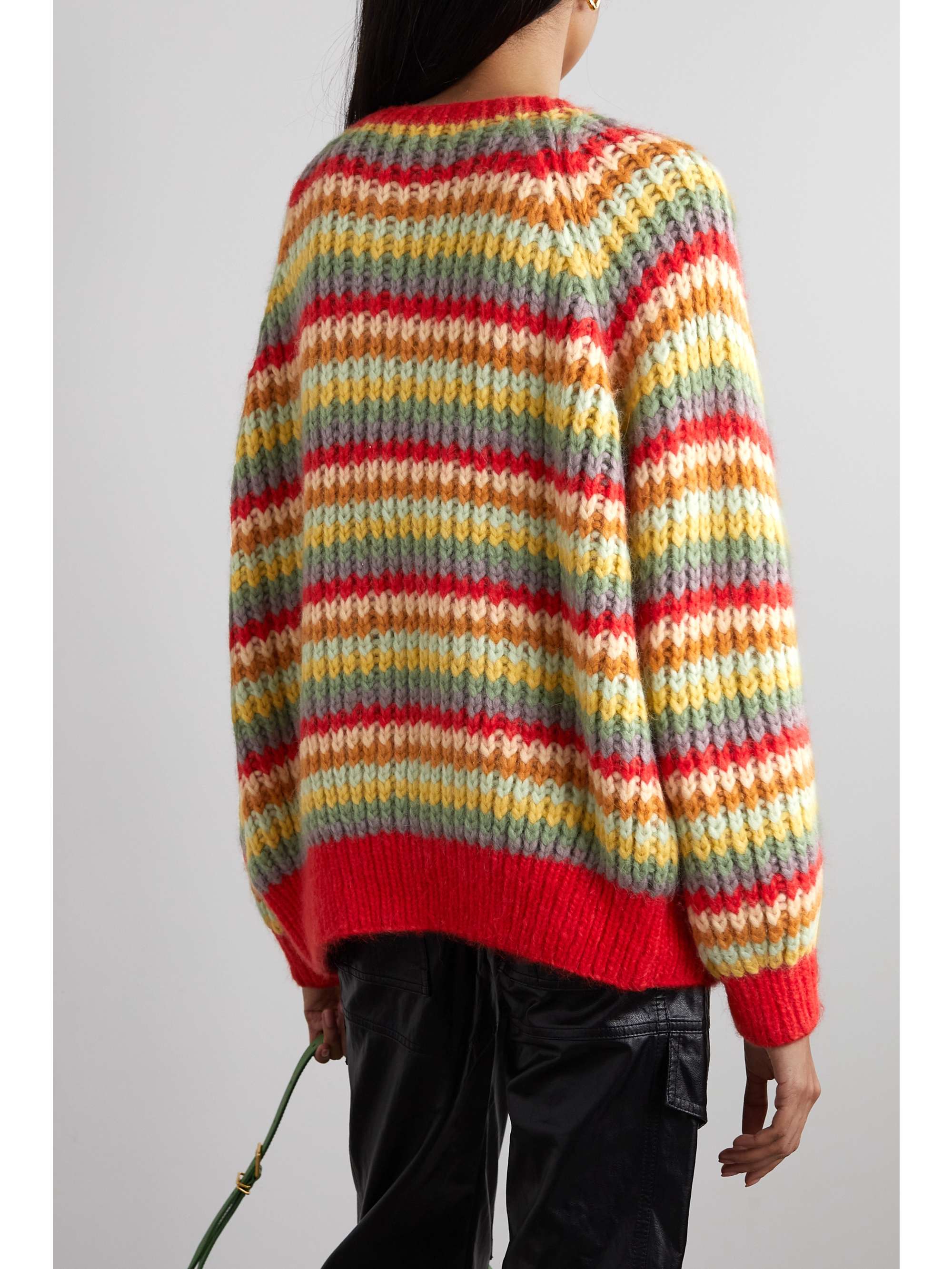 DÔEN Briar striped alpaca-blend cardigan