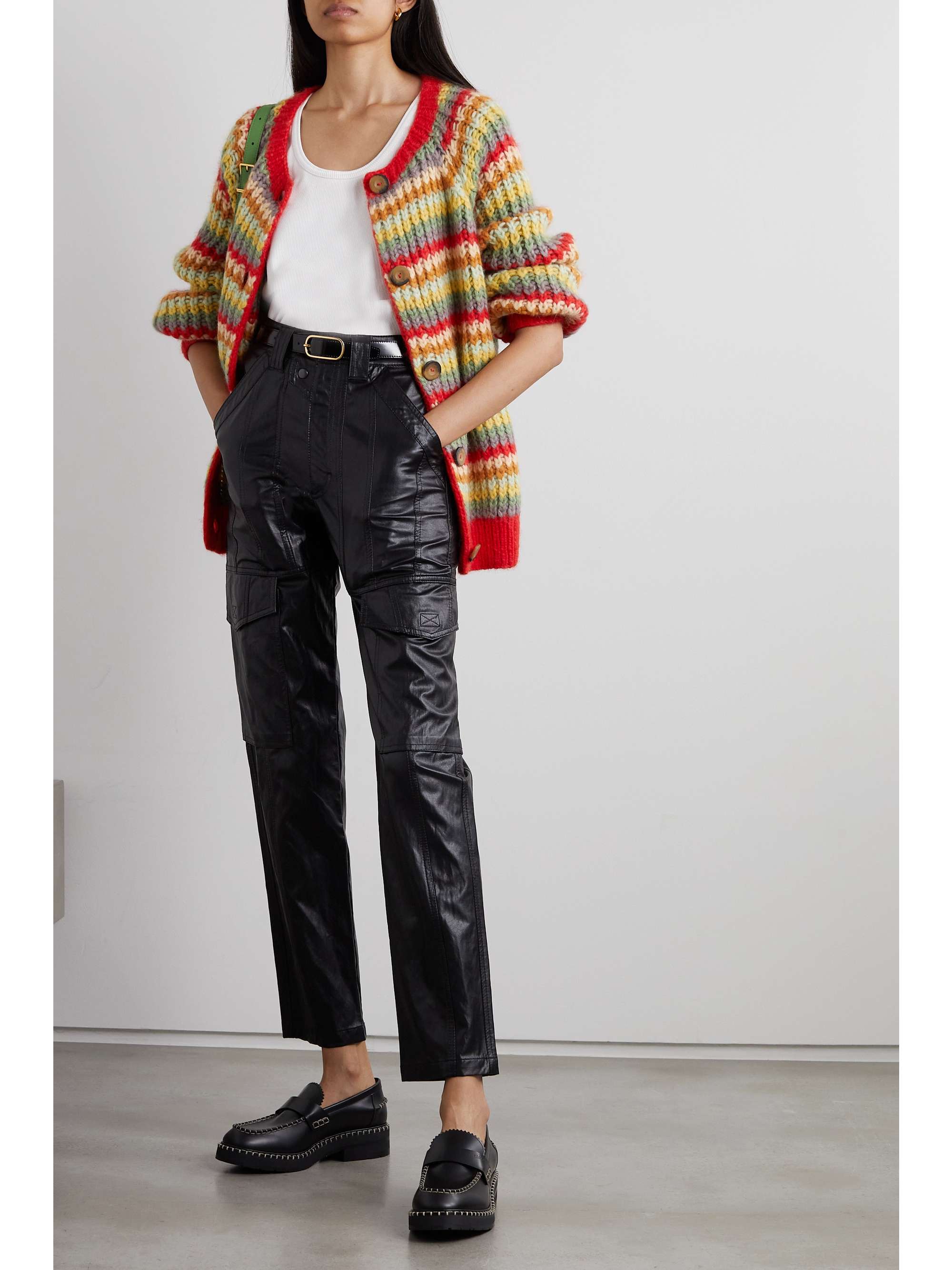 DÔEN Briar striped alpaca-blend cardigan