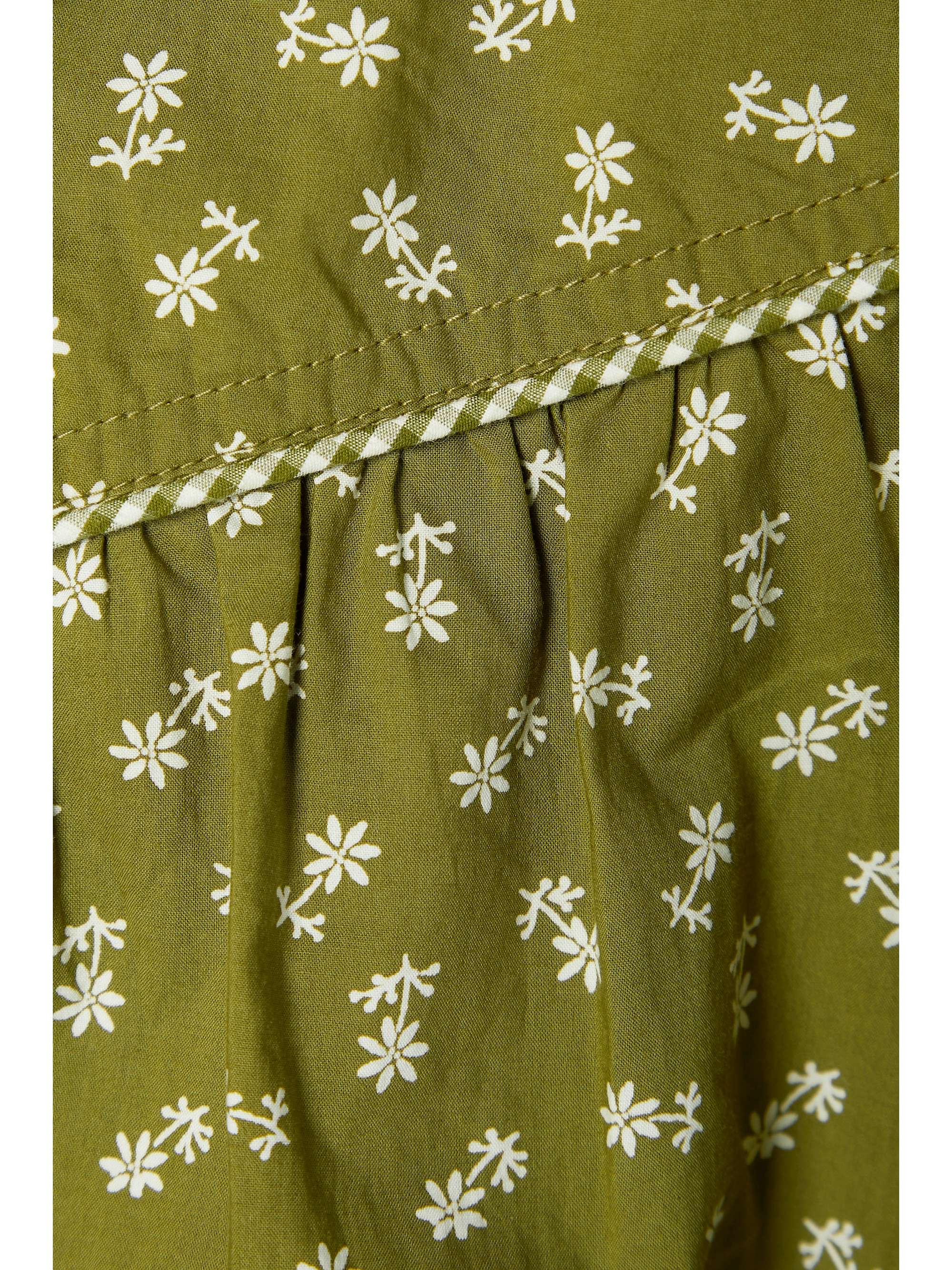 DÔEN Amelia floral-print gathered organic cotton-poplin shirt