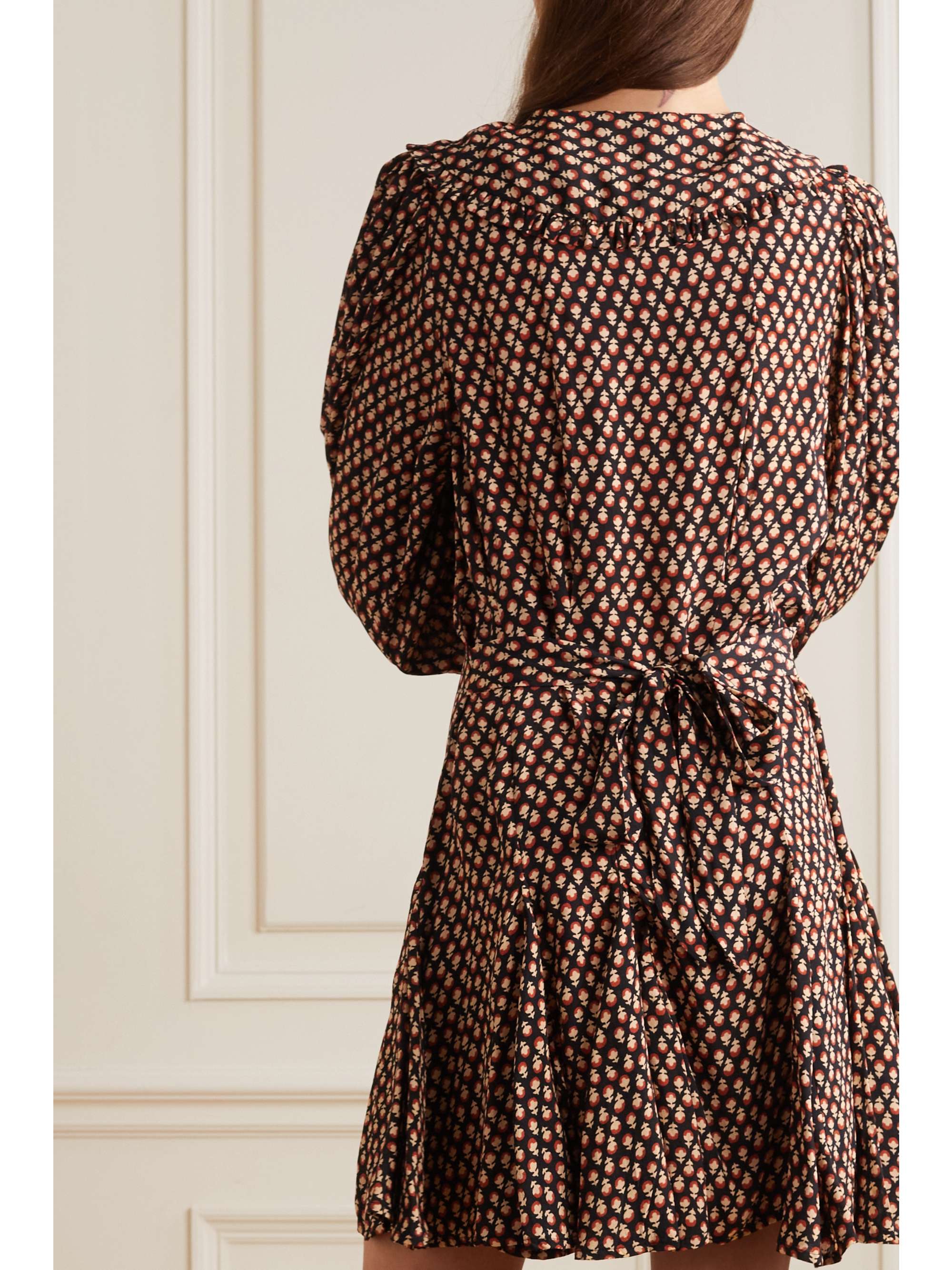DÔEN Camden ruffled floral-print jersey mini dress