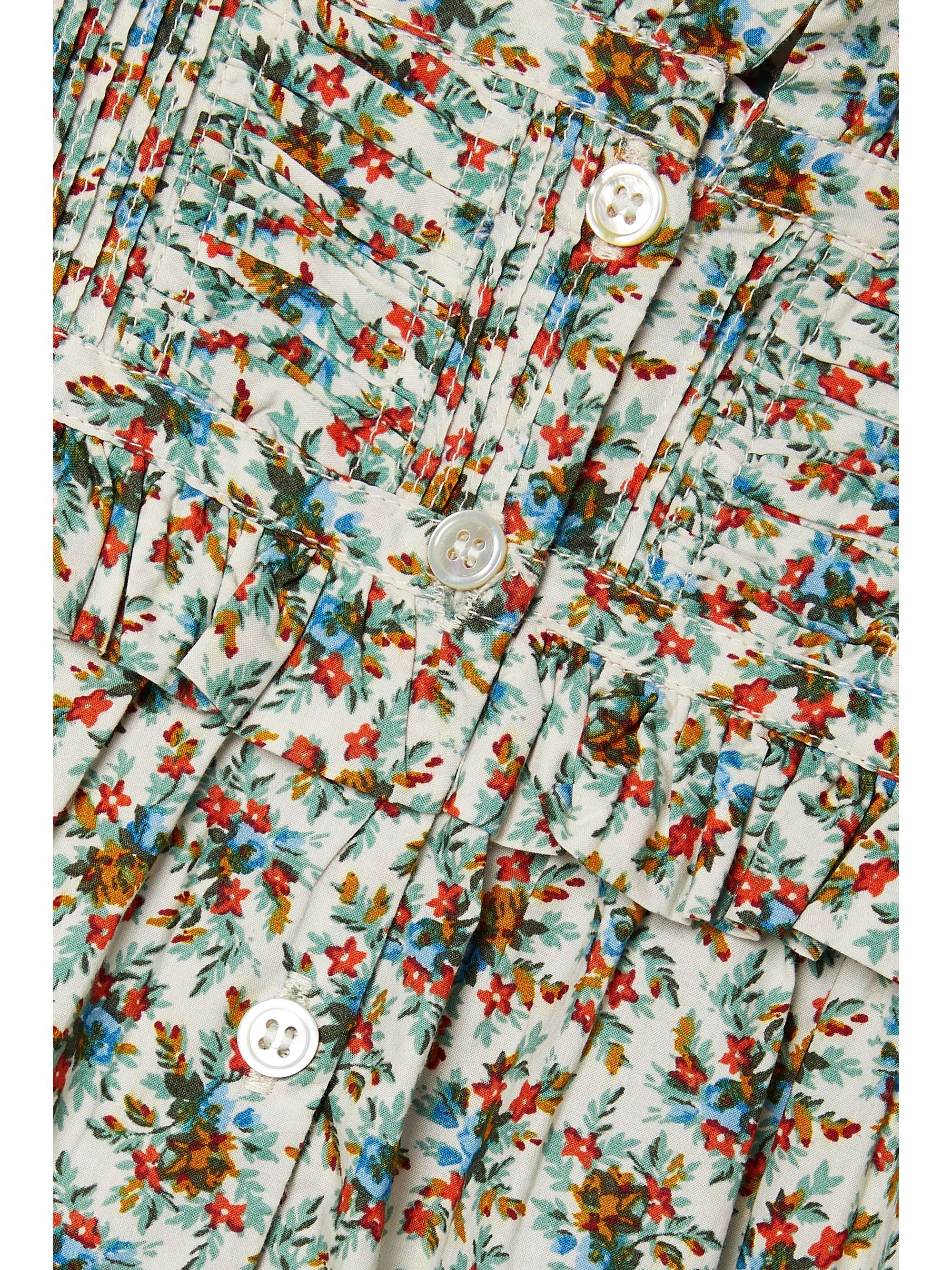 DÔEN Claudette pintucked floral-print cotton-voile top