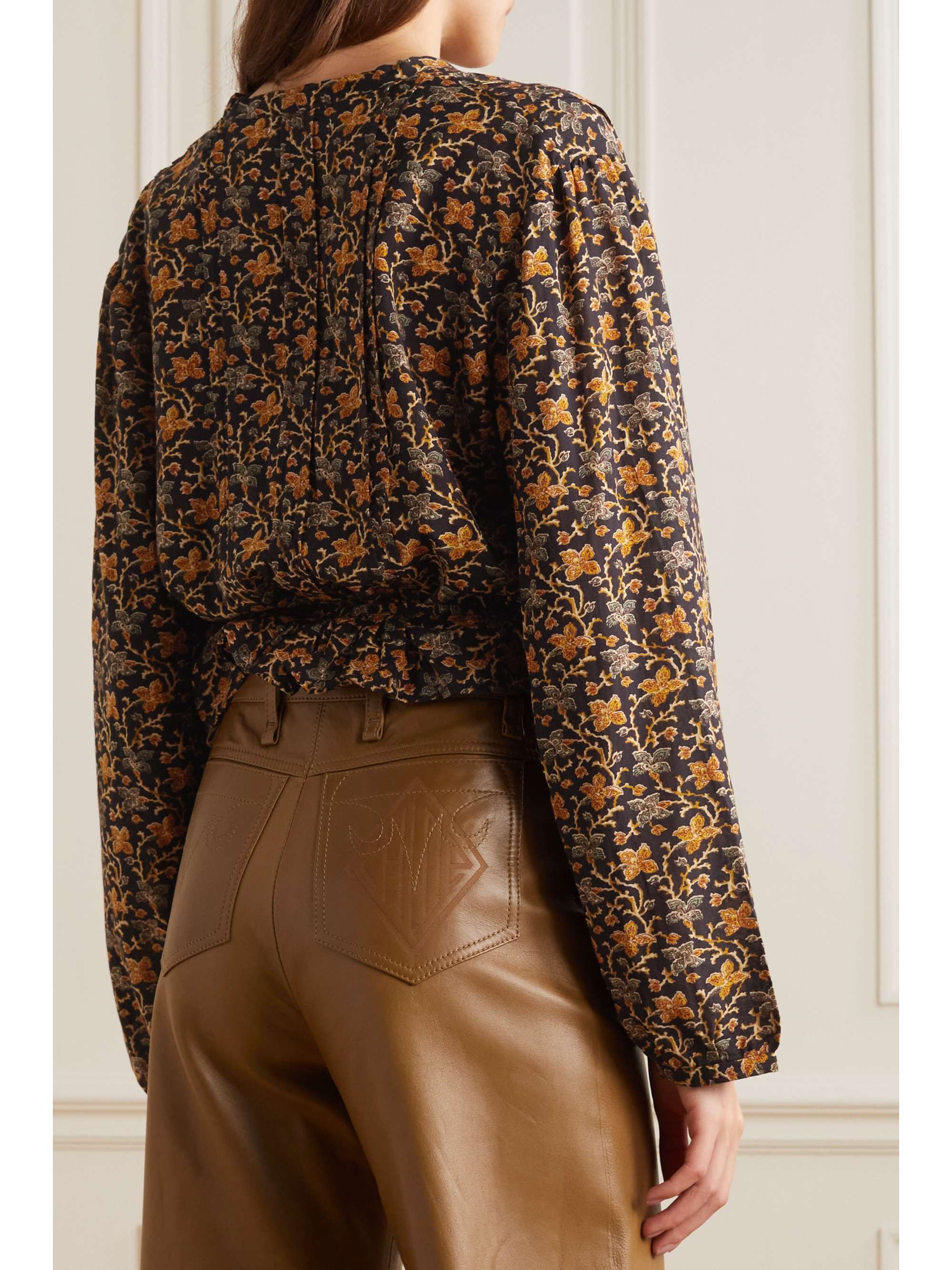 DÔEN Layne floral-print cotton-blend blouse