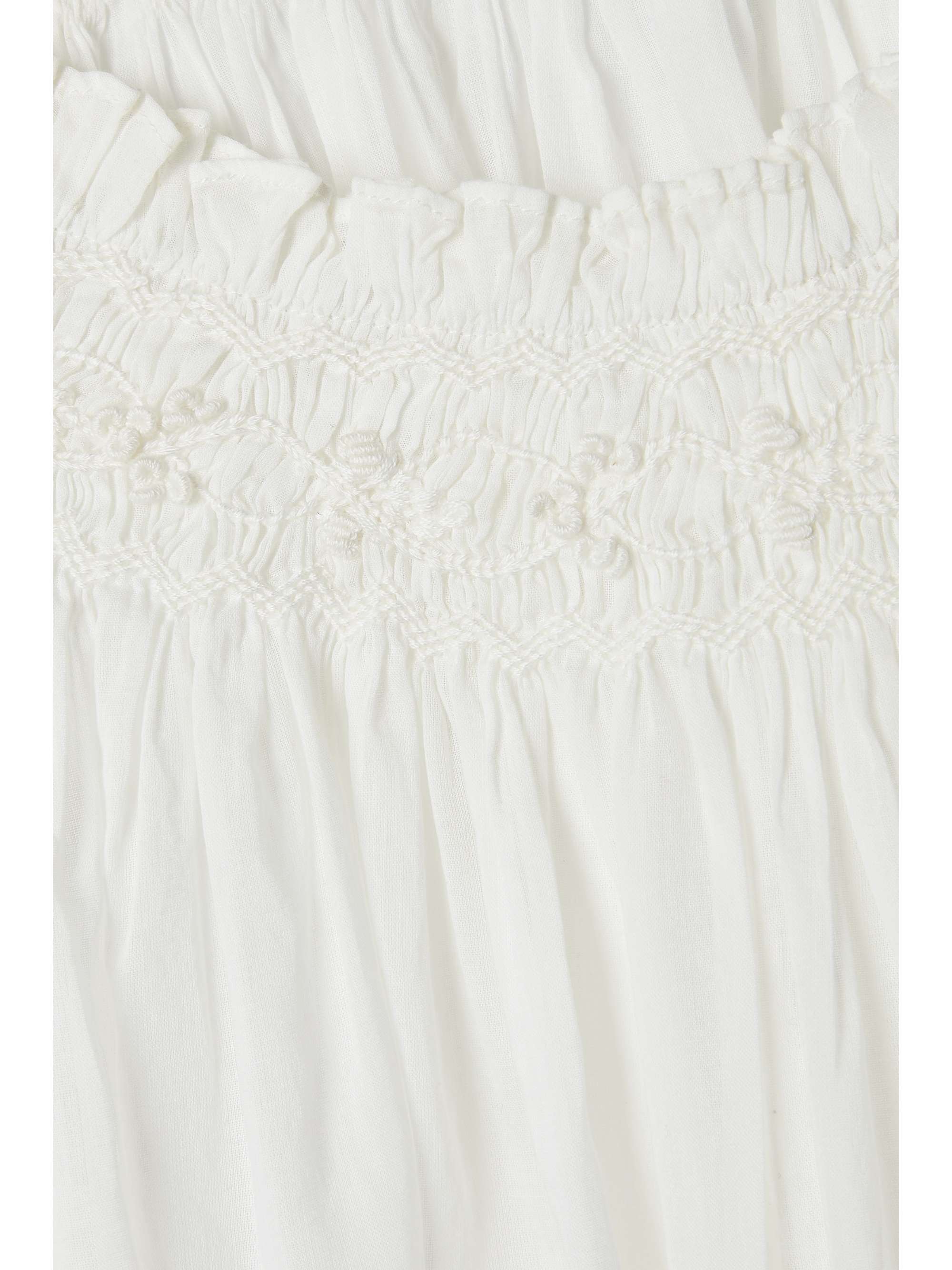DÔEN Odessa gathered embroidered organic cotton-voile mini dress