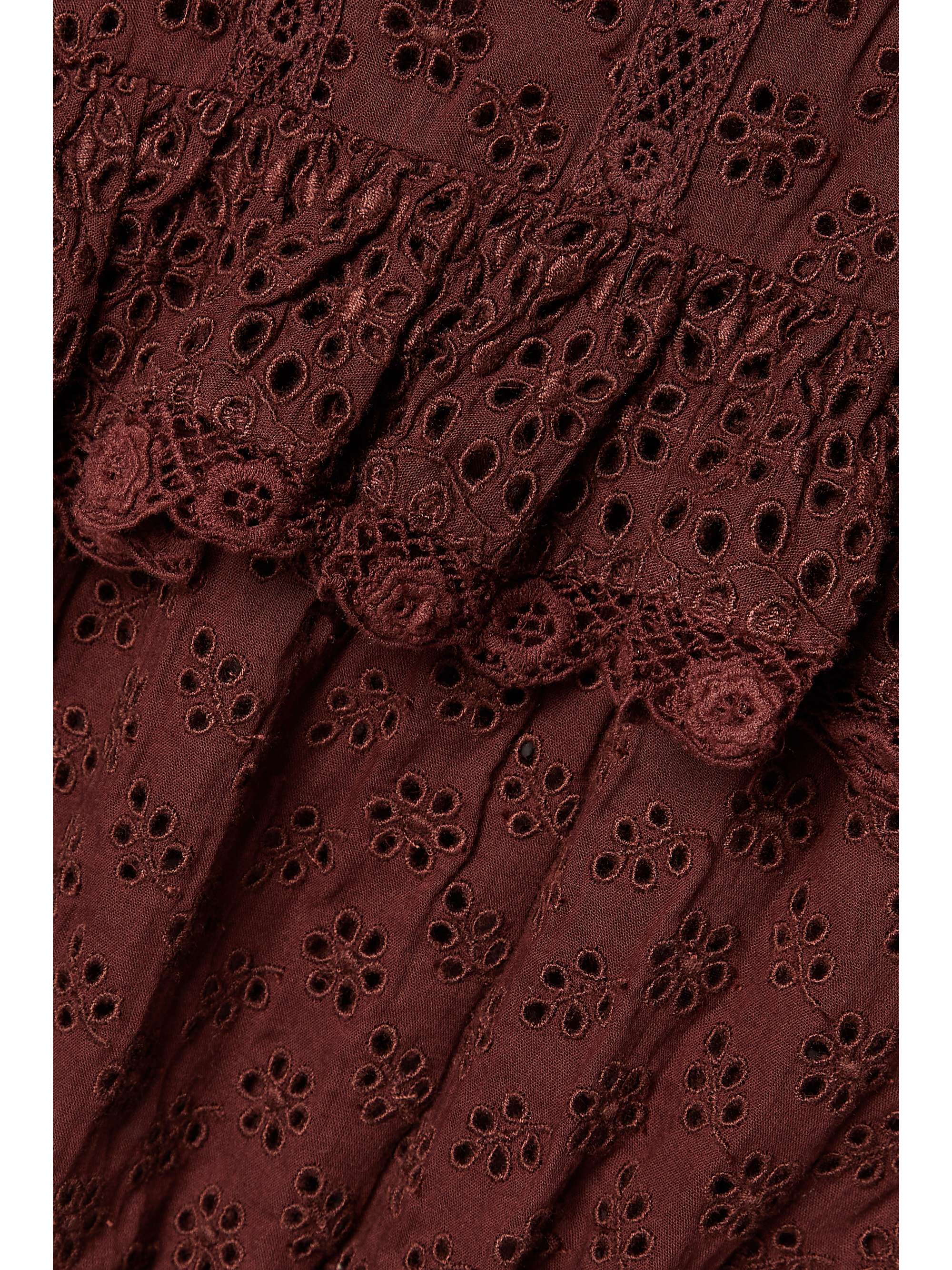 DÔEN Floryn lace-trimmed ruffled broderie anglaise cotton top