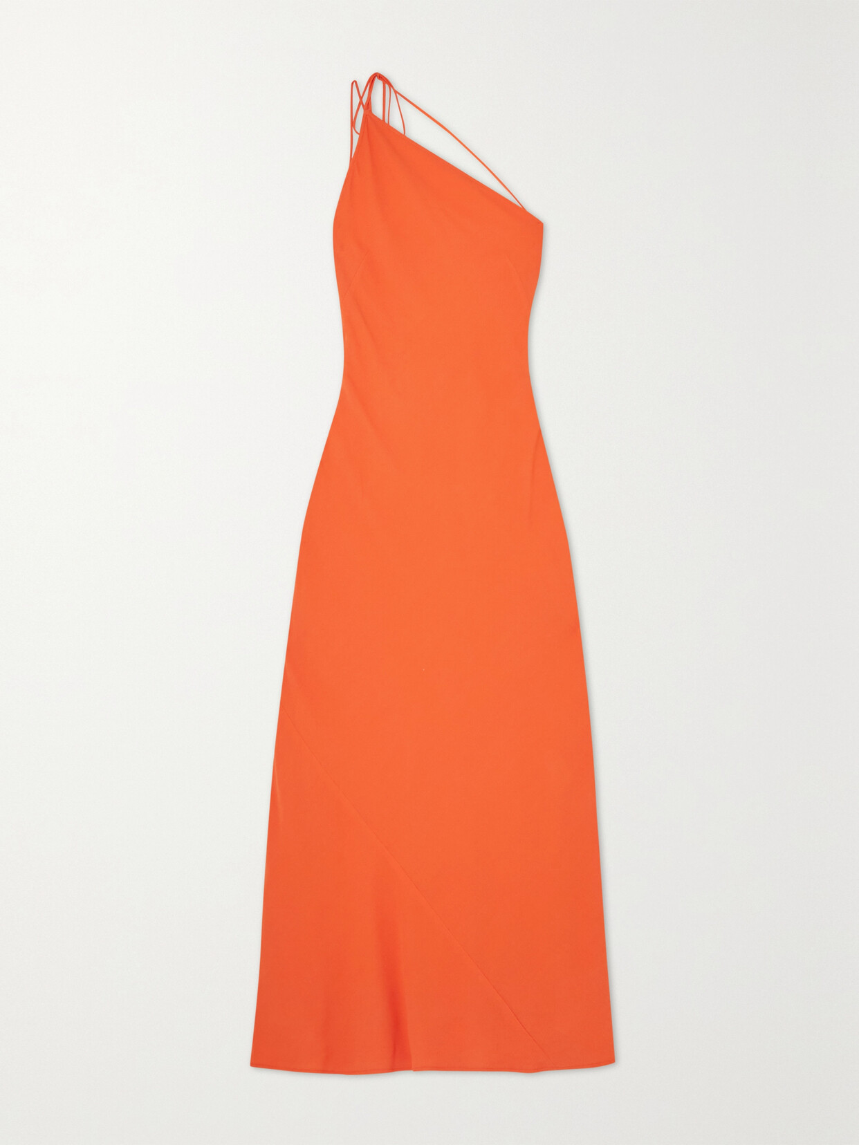 Three Graces London Shalom One-shoulder Crepe Dress In Papaya